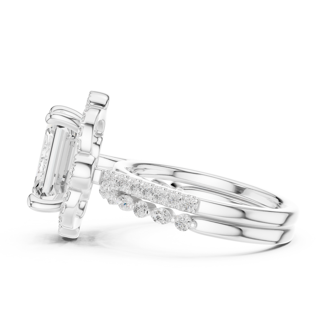Men's diamond ring with bold design.