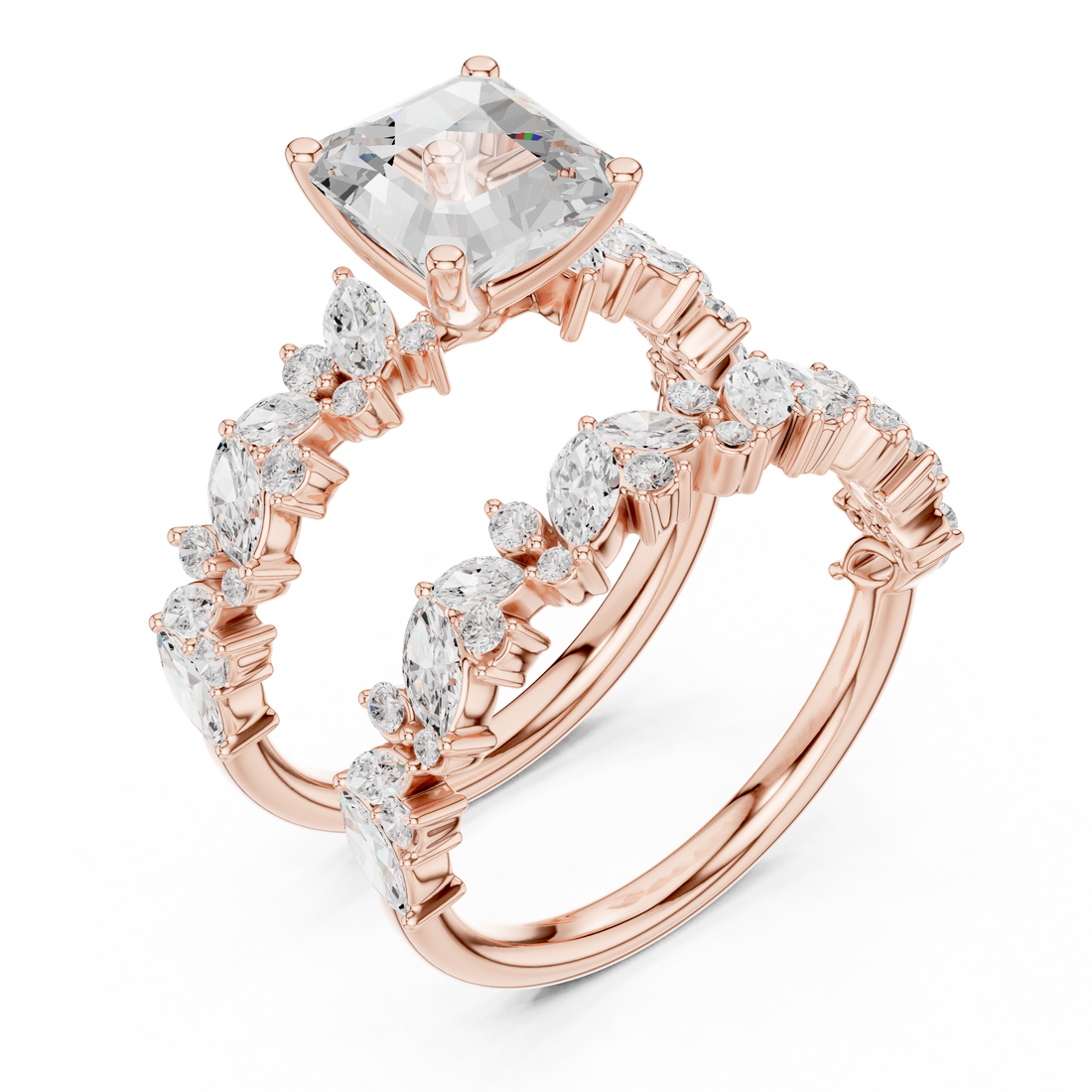 Premium  contemporary three stone design