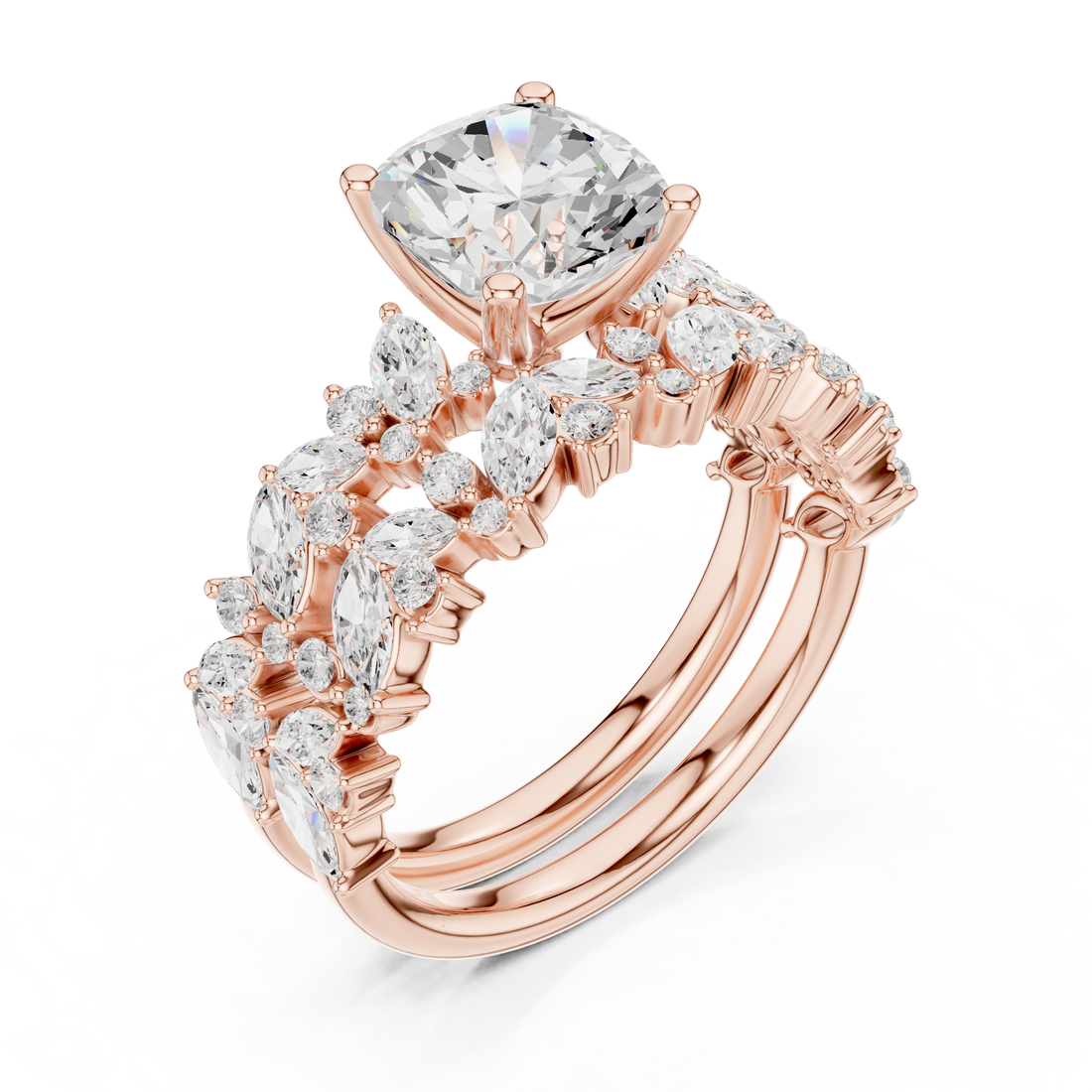 Premium  contemporary three stone design