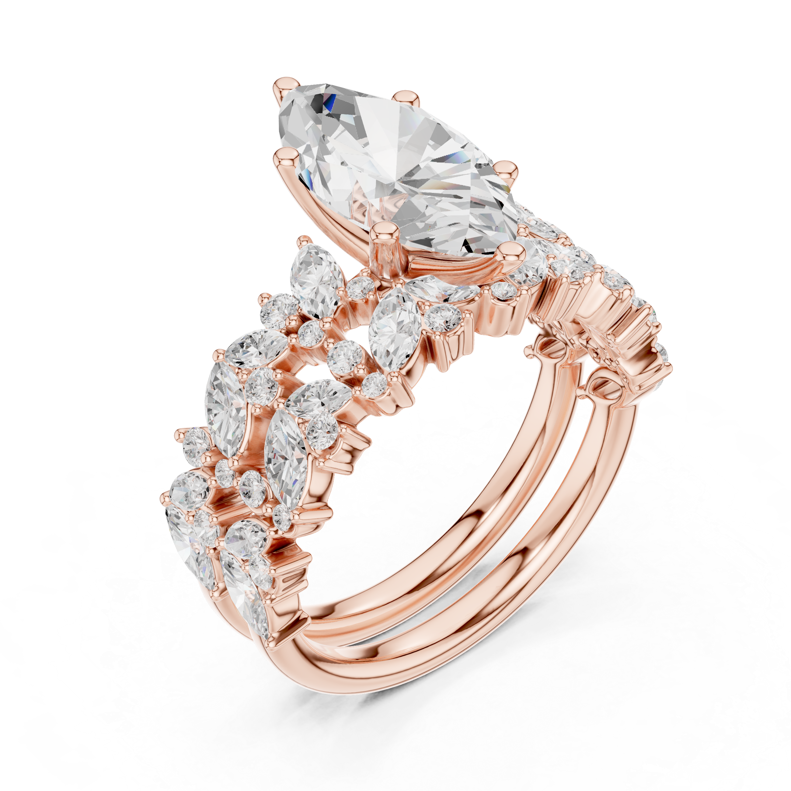 Premium  contemporary three stone design