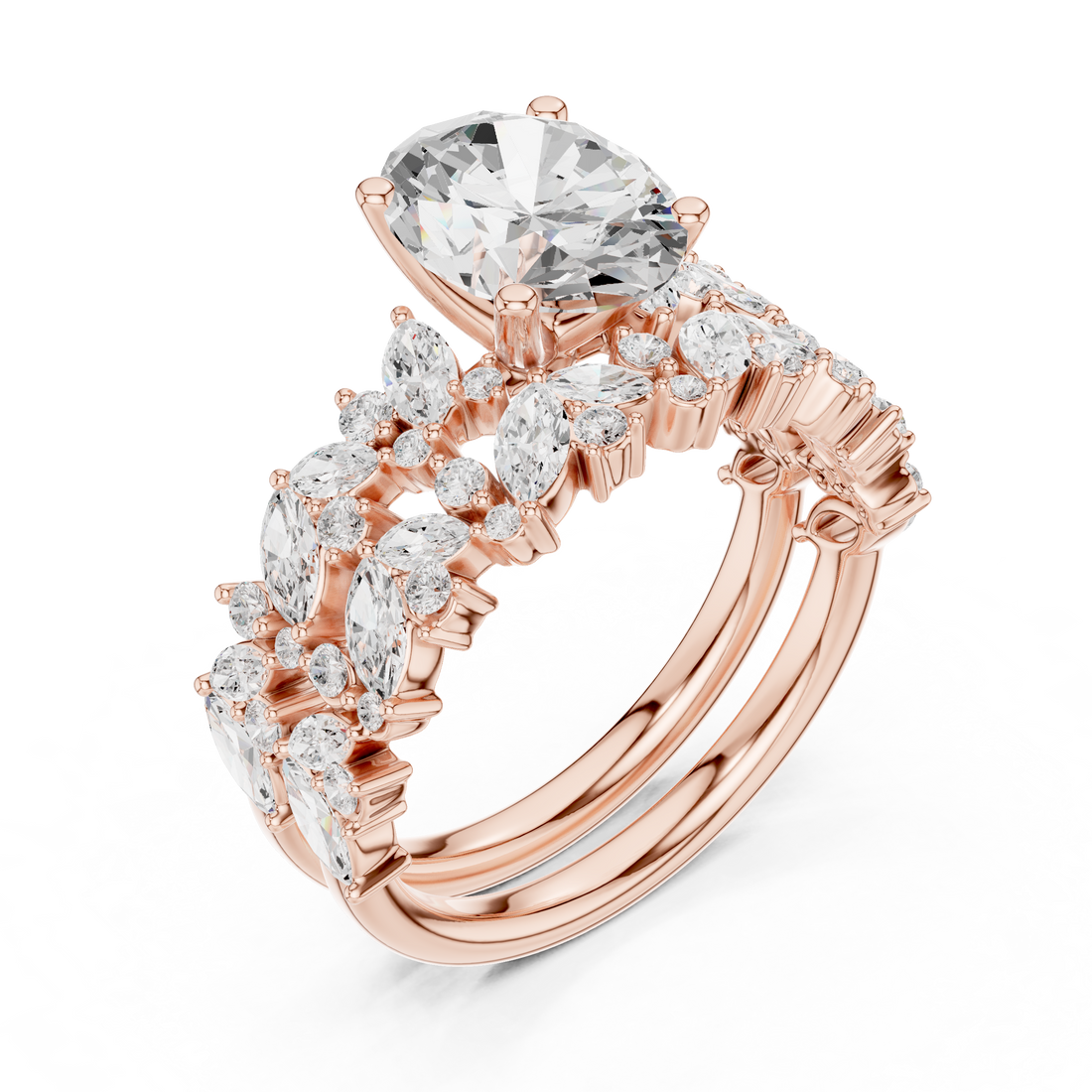 Premium  contemporary three stone design