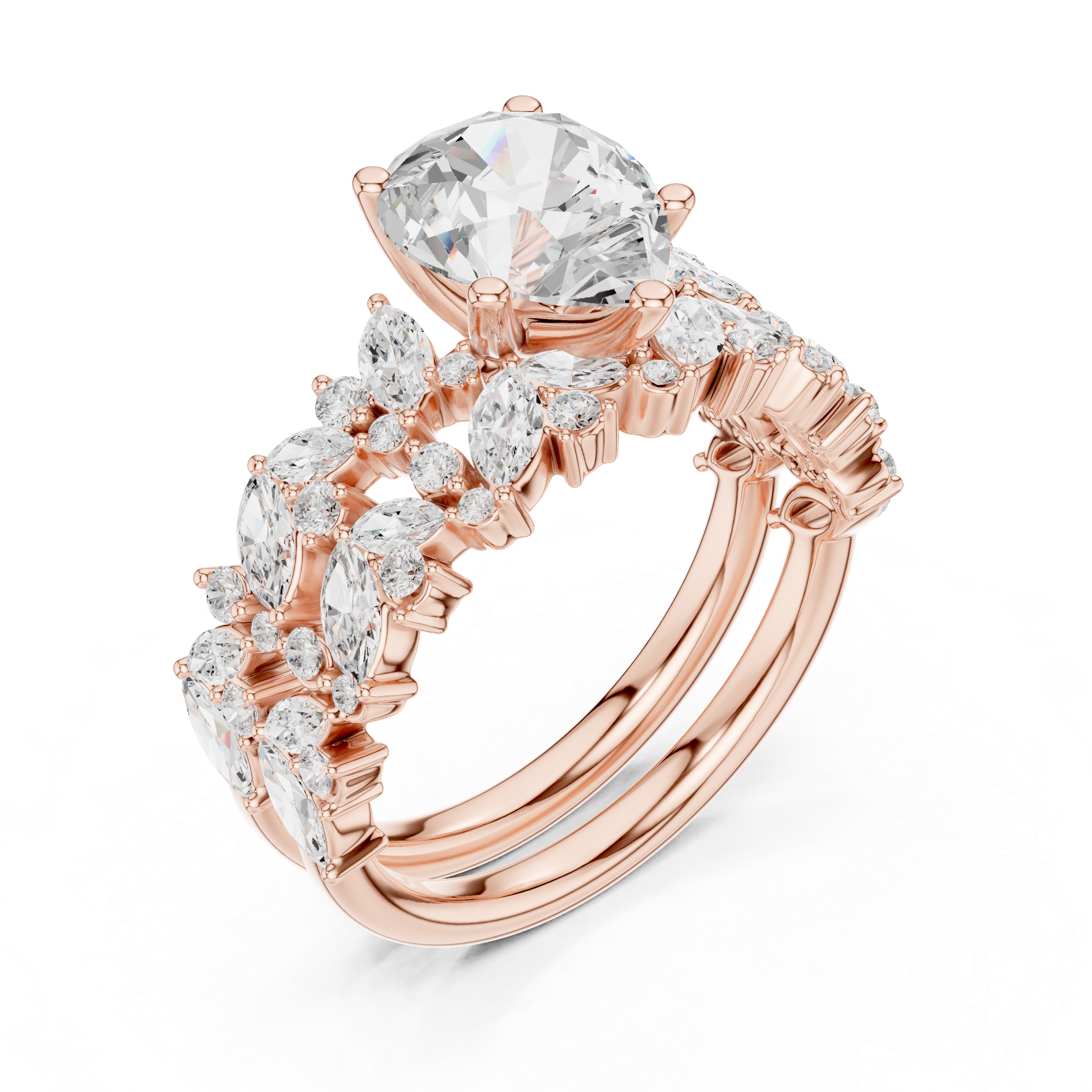 Premium  contemporary three stone design