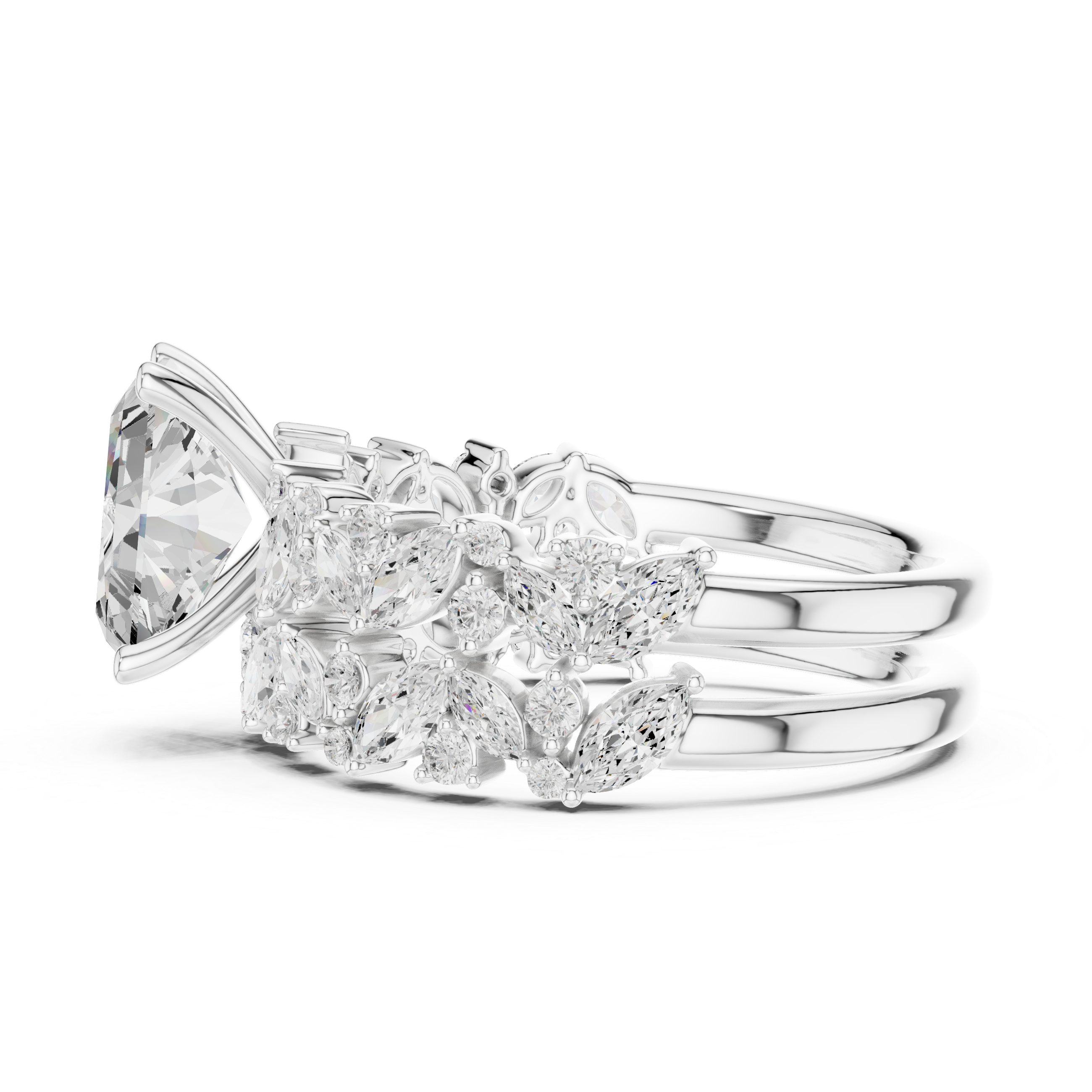 Premium  contemporary three stone design