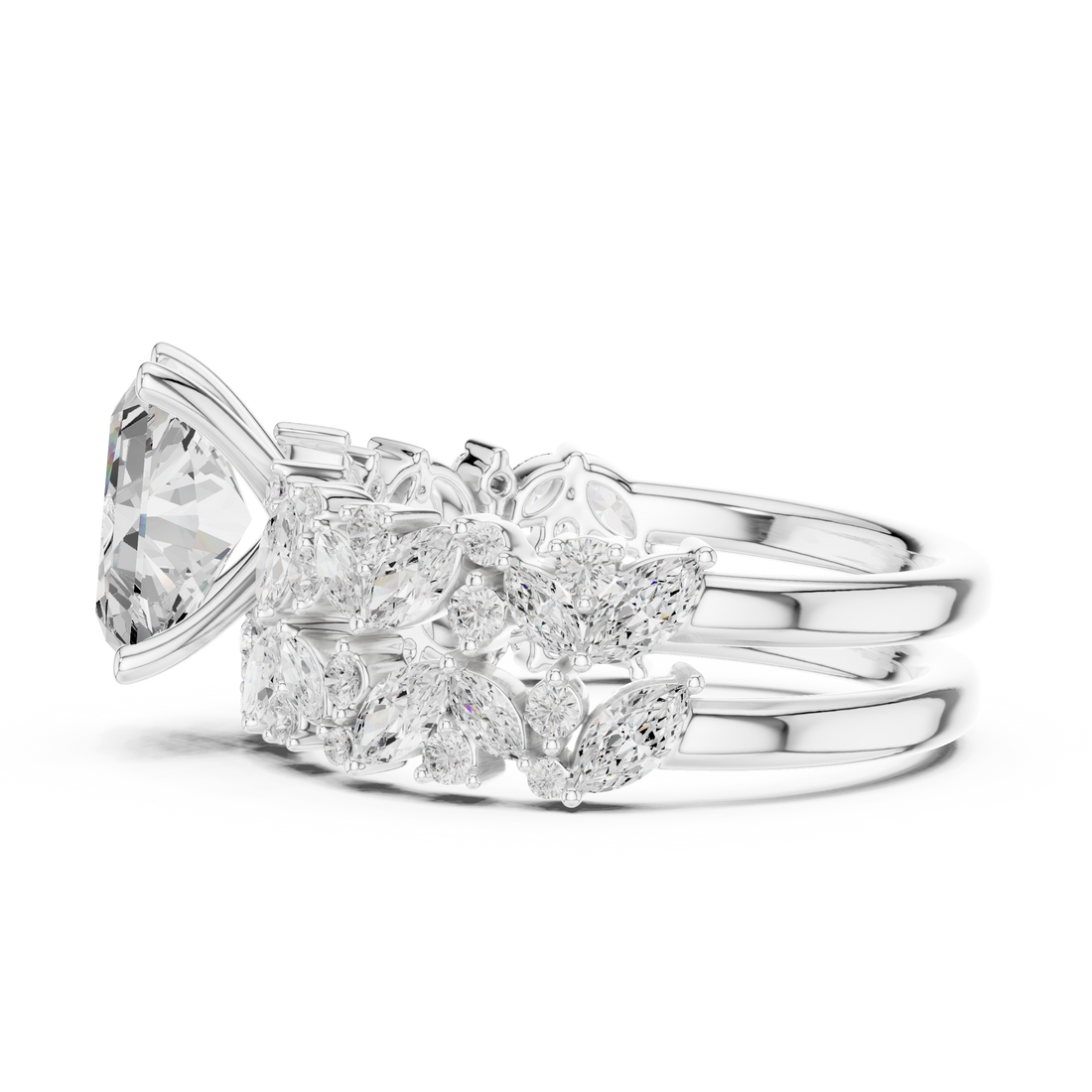 Premium  contemporary three stone design