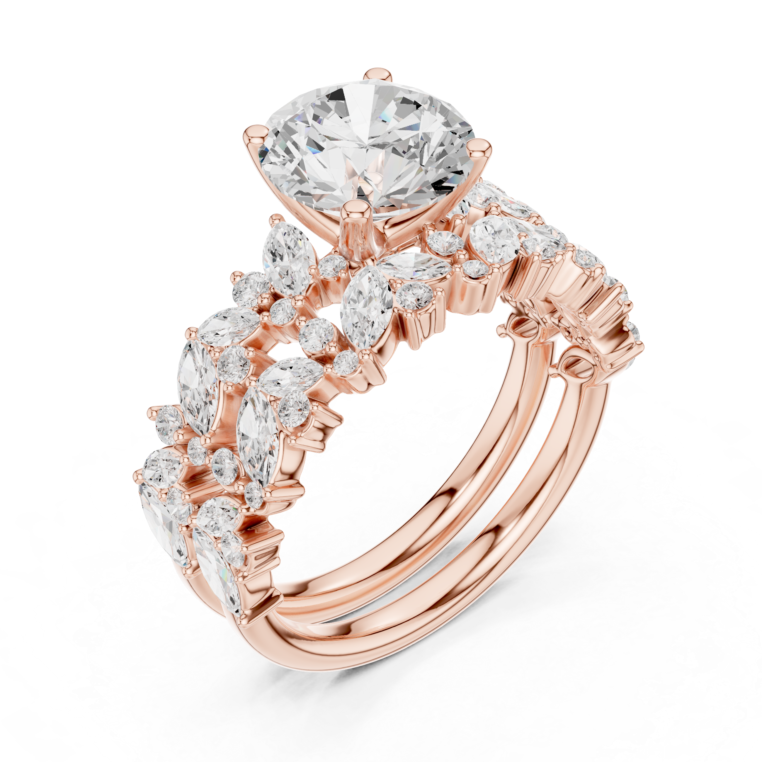 Premium  contemporary three stone design