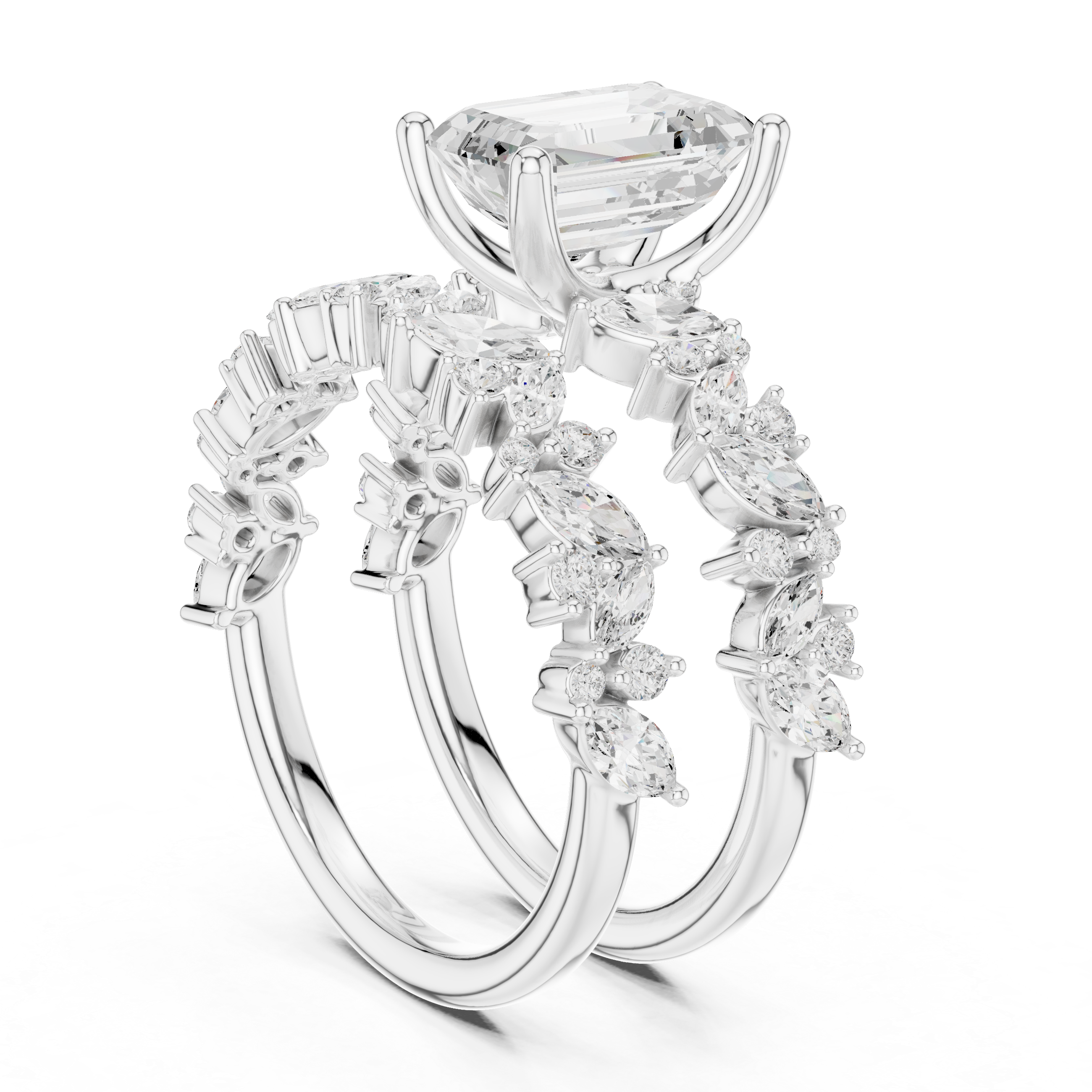 Halo ring with sparkling diamond border.