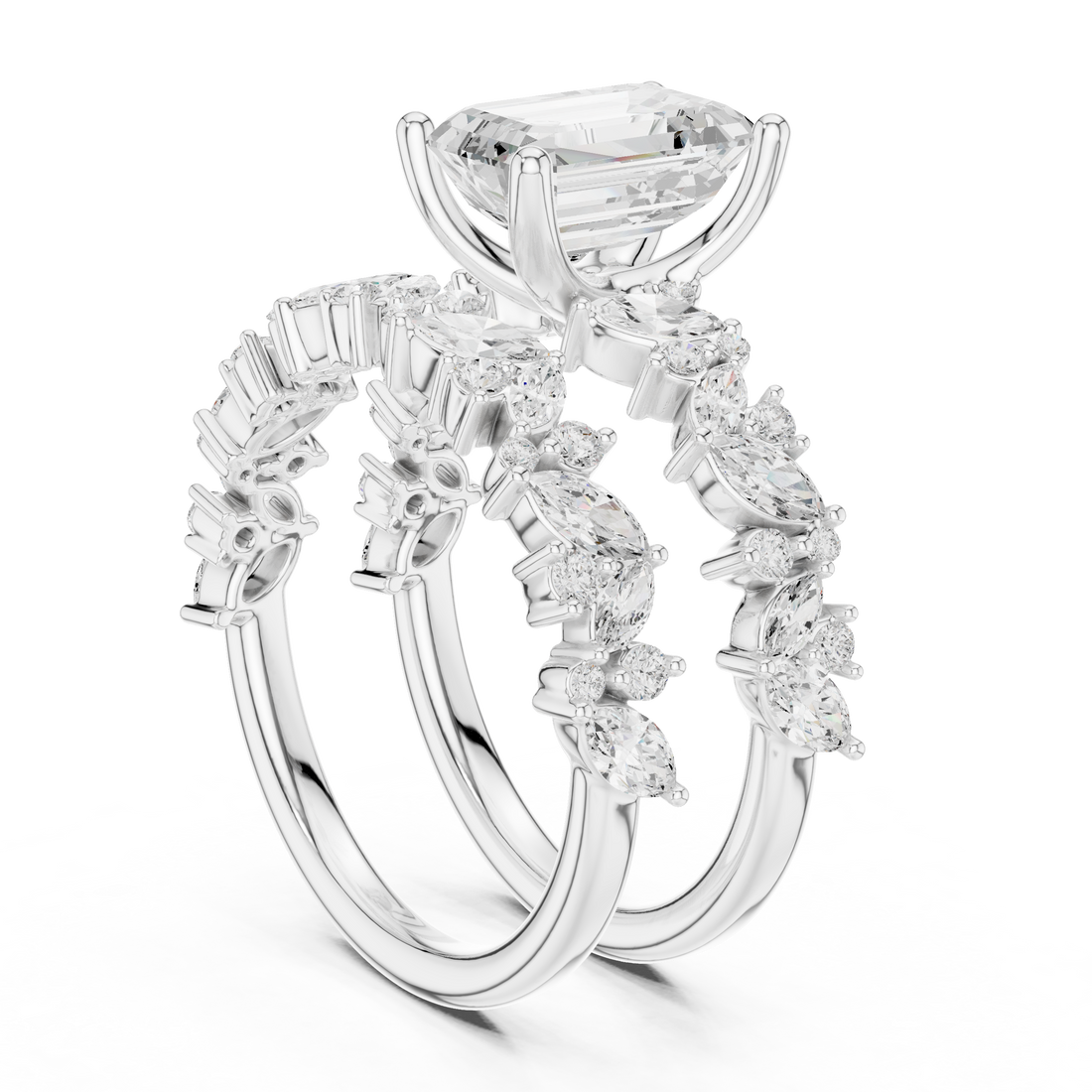 Halo ring with sparkling diamond border.