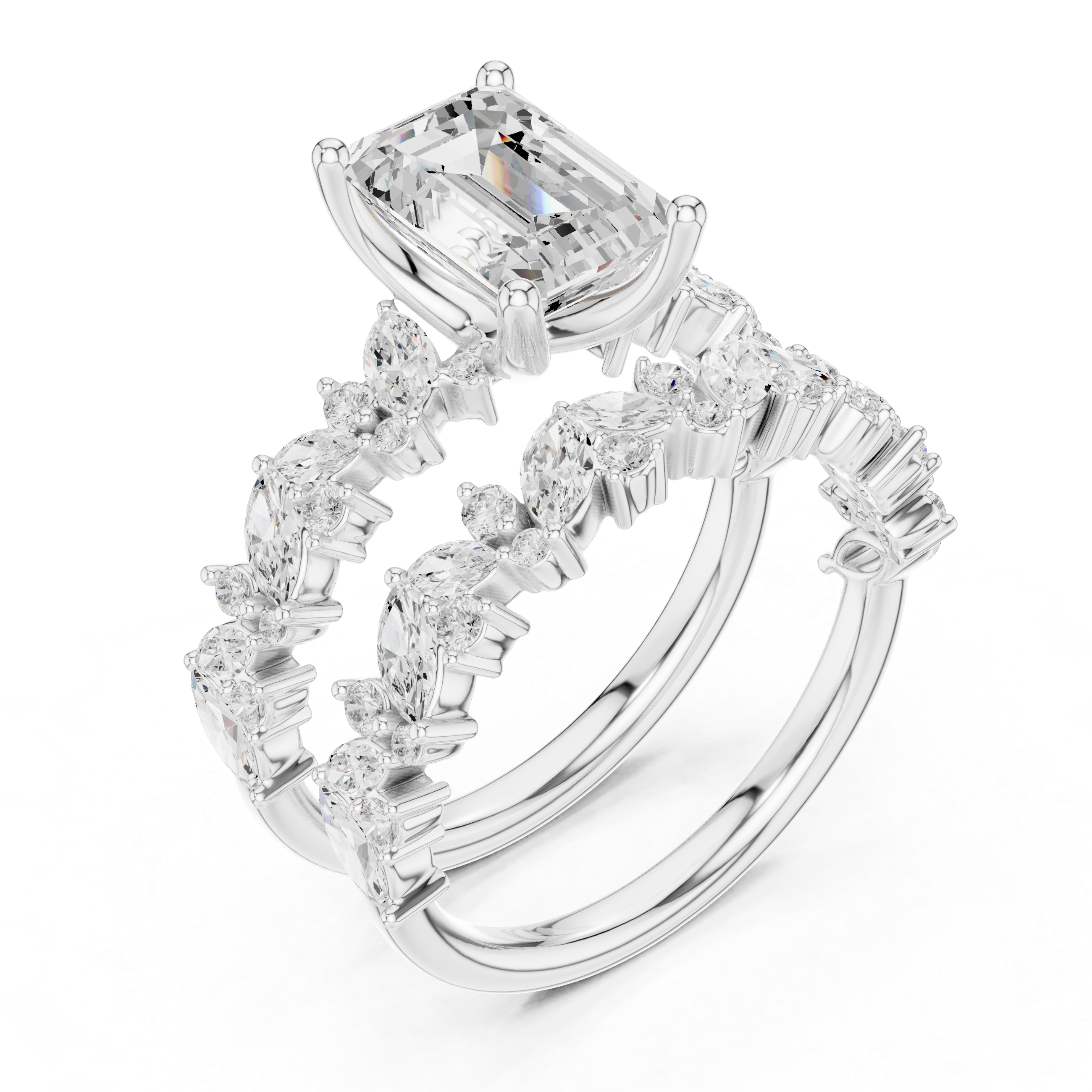 Multi-stone ring with colorful gemstones.