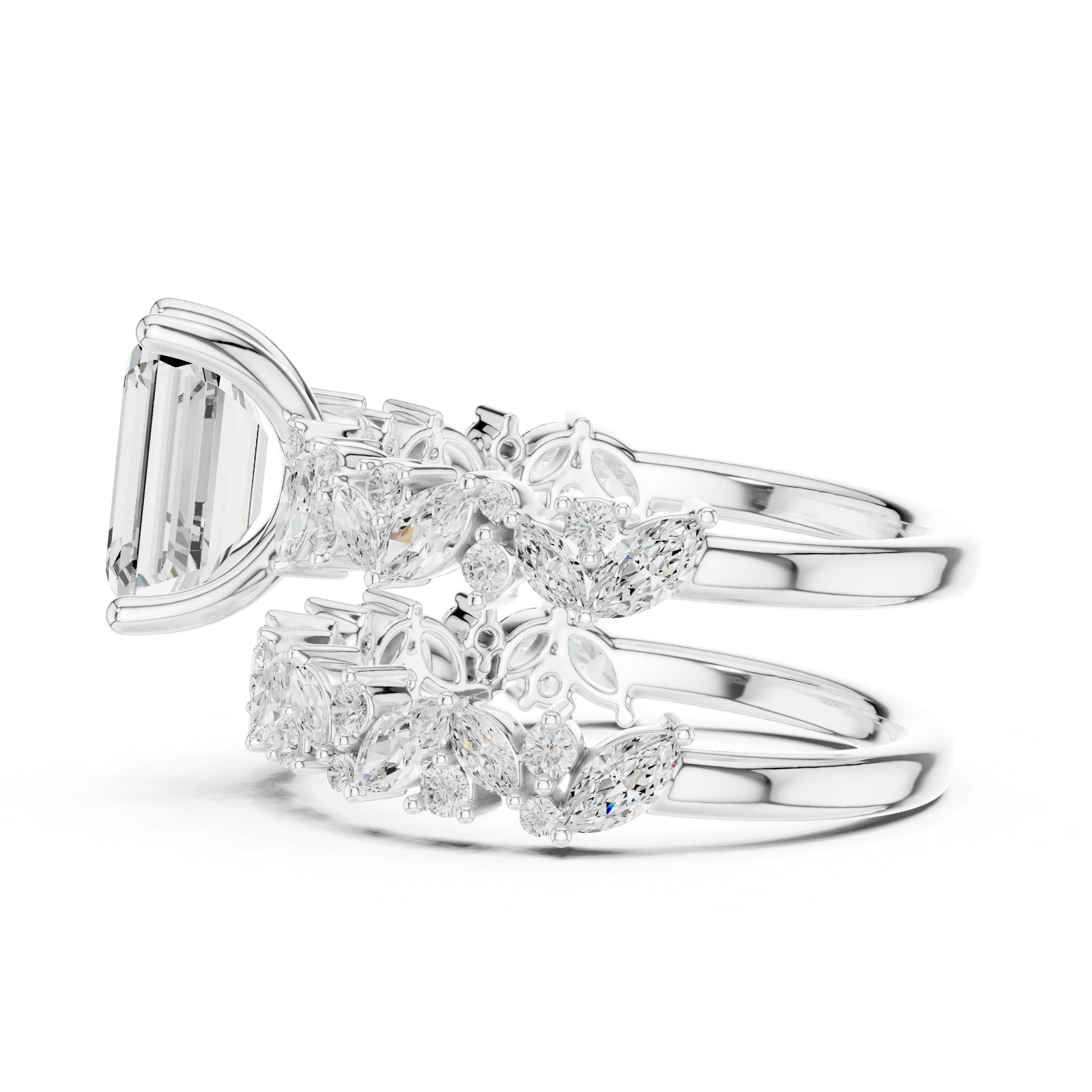 Artistic ring with sculptural design.