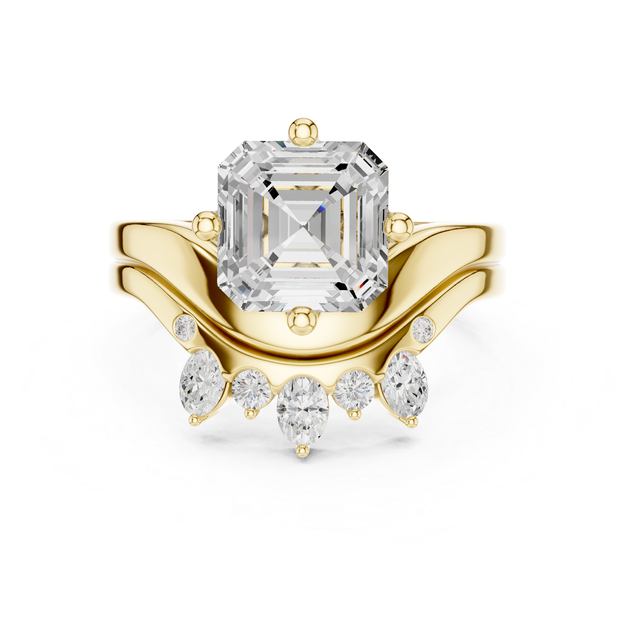 Designer luxury ring with bold structure.