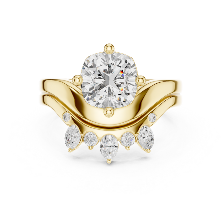 Classic pear-cut diamond engagement ring in gold.