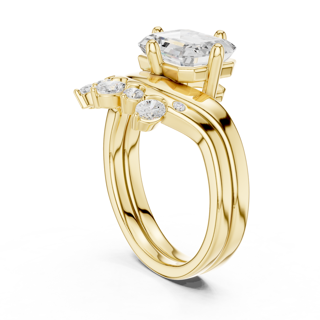 Cluster diamond ring with bright center sparkle.