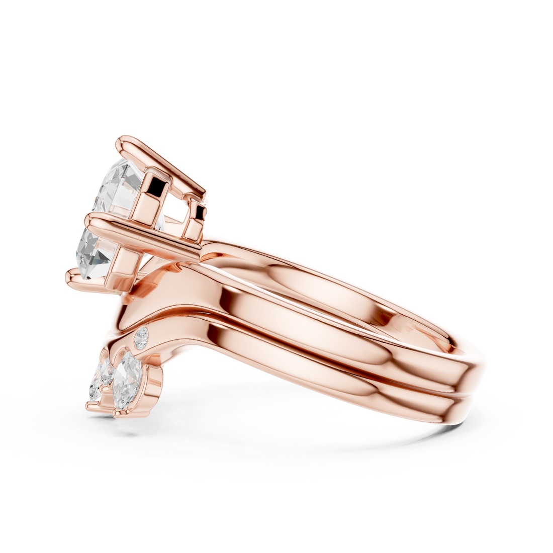 Double row diamond ring with elegant shine.