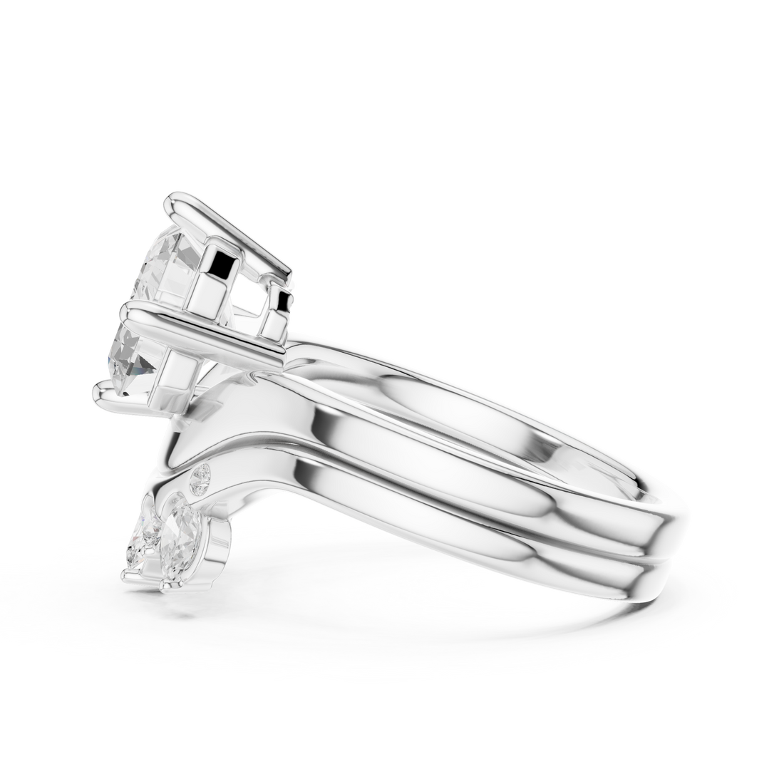 Small huggie hoop earrings with diamond accents.