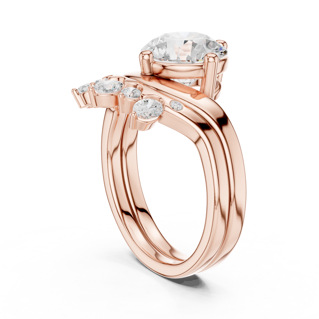Floral toe ring with engraved detailing.