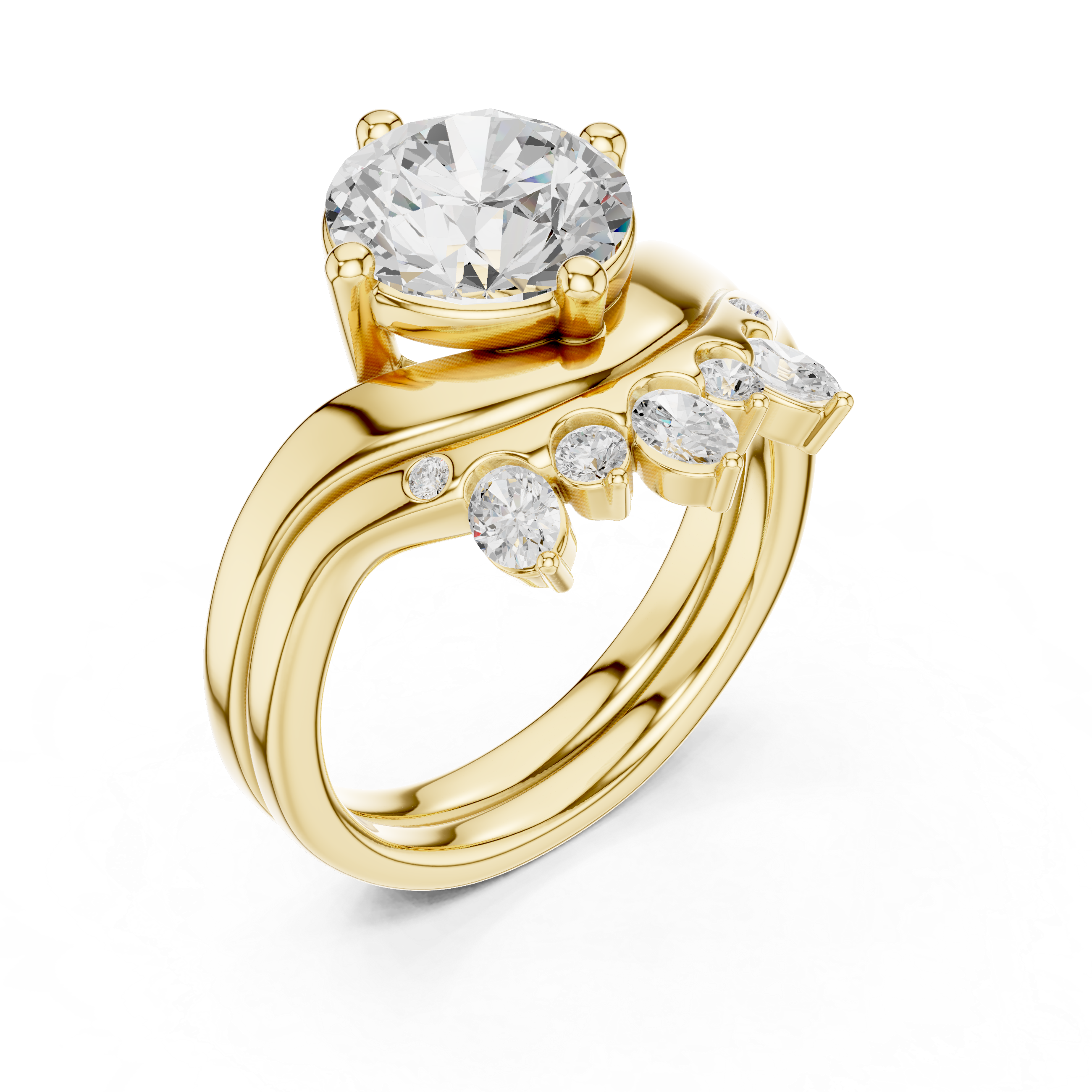 Classic diamond brooch with sparkling stones.