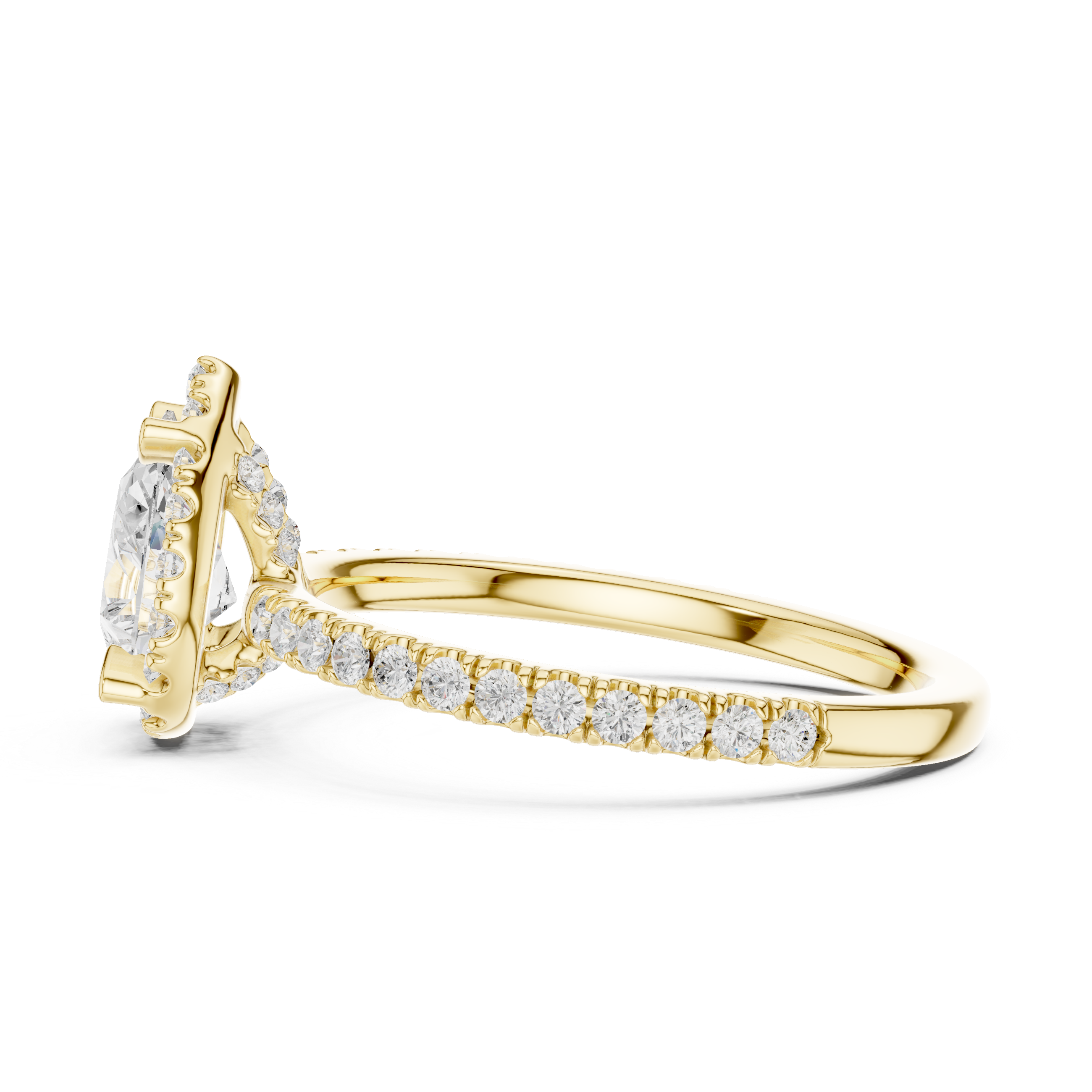 Eternity ring with continuous diamond row.