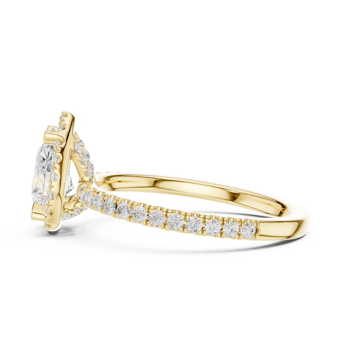 Eternity ring with continuous diamond row.