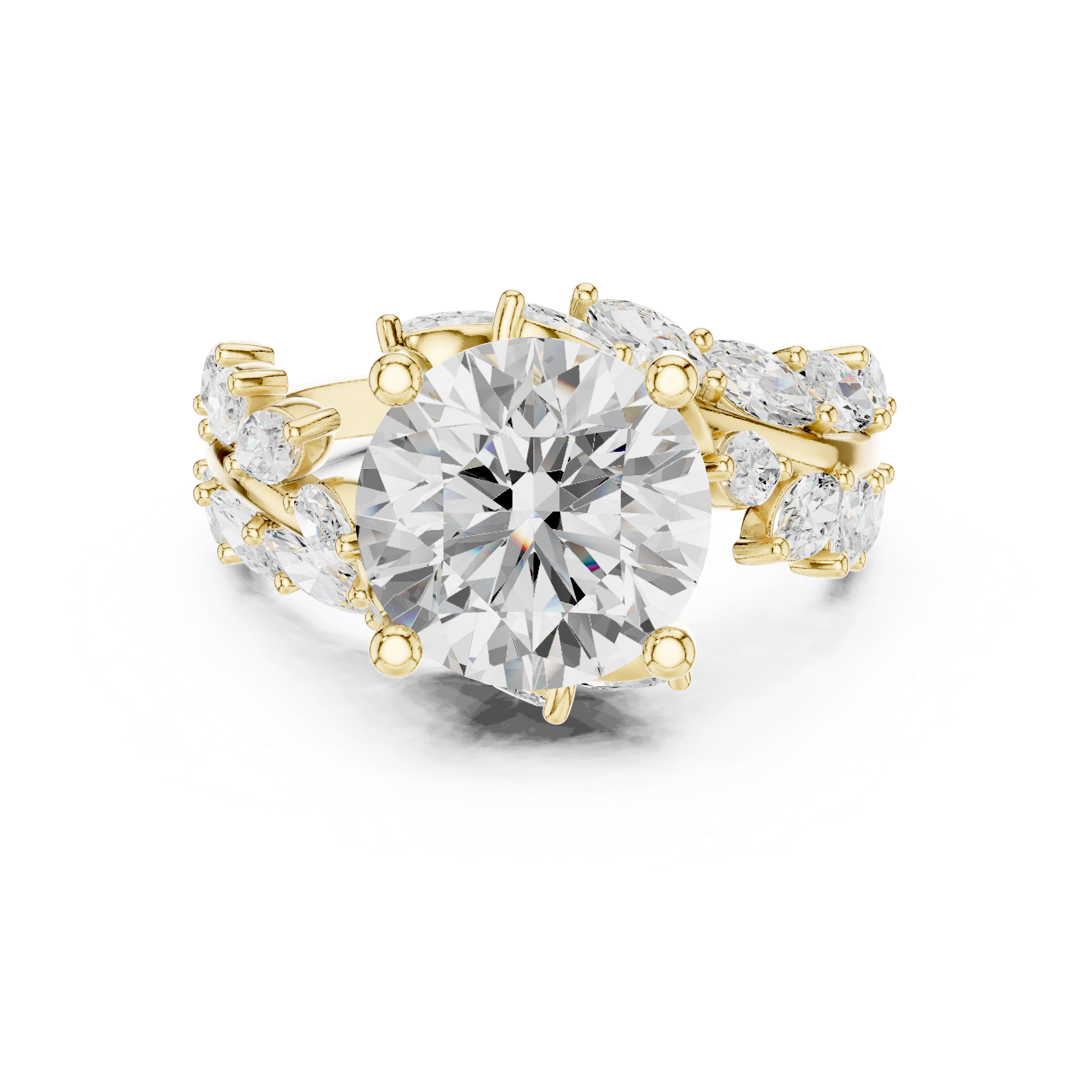 Floral toe ring with carved detail.
