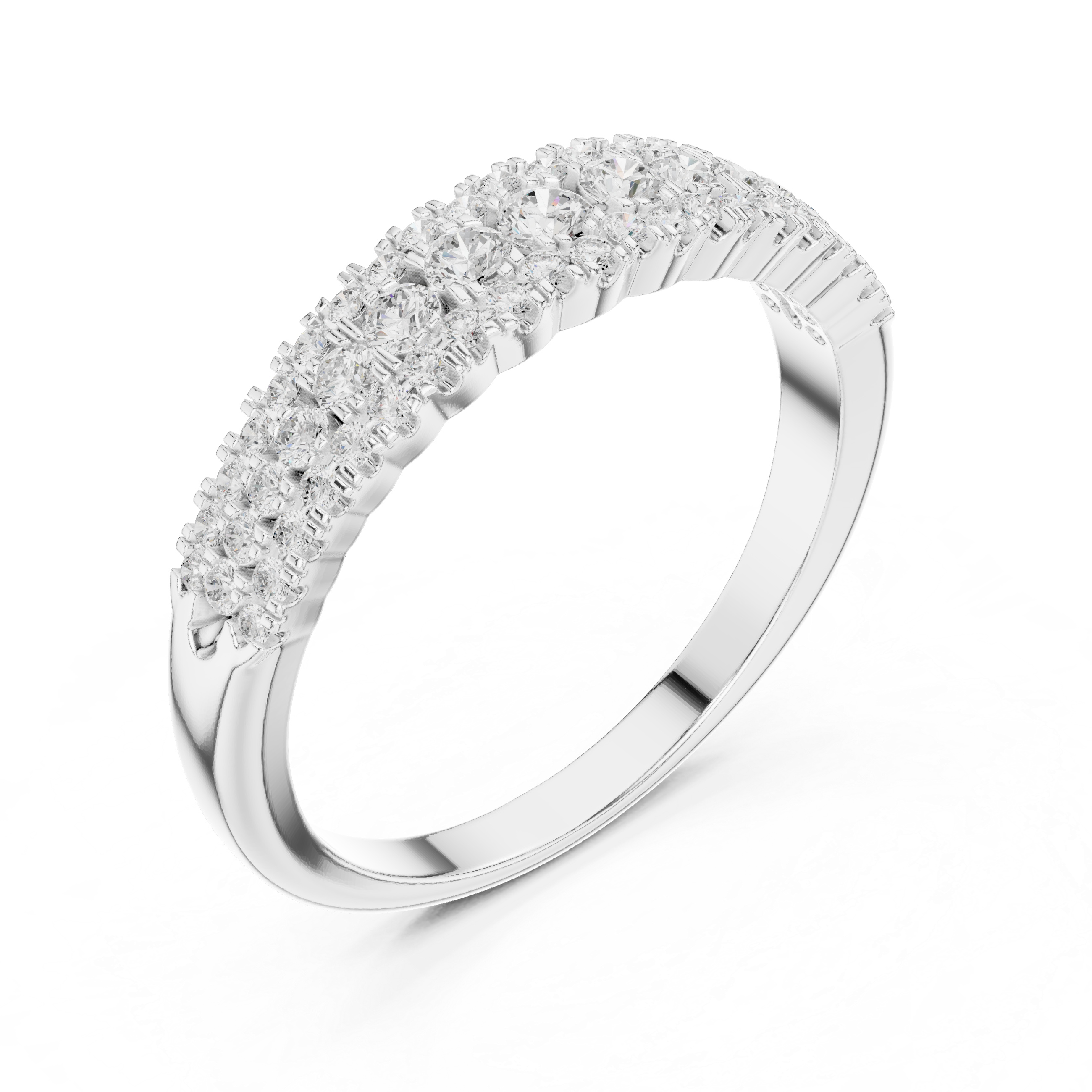 Vintage halo ring with decorative edges.