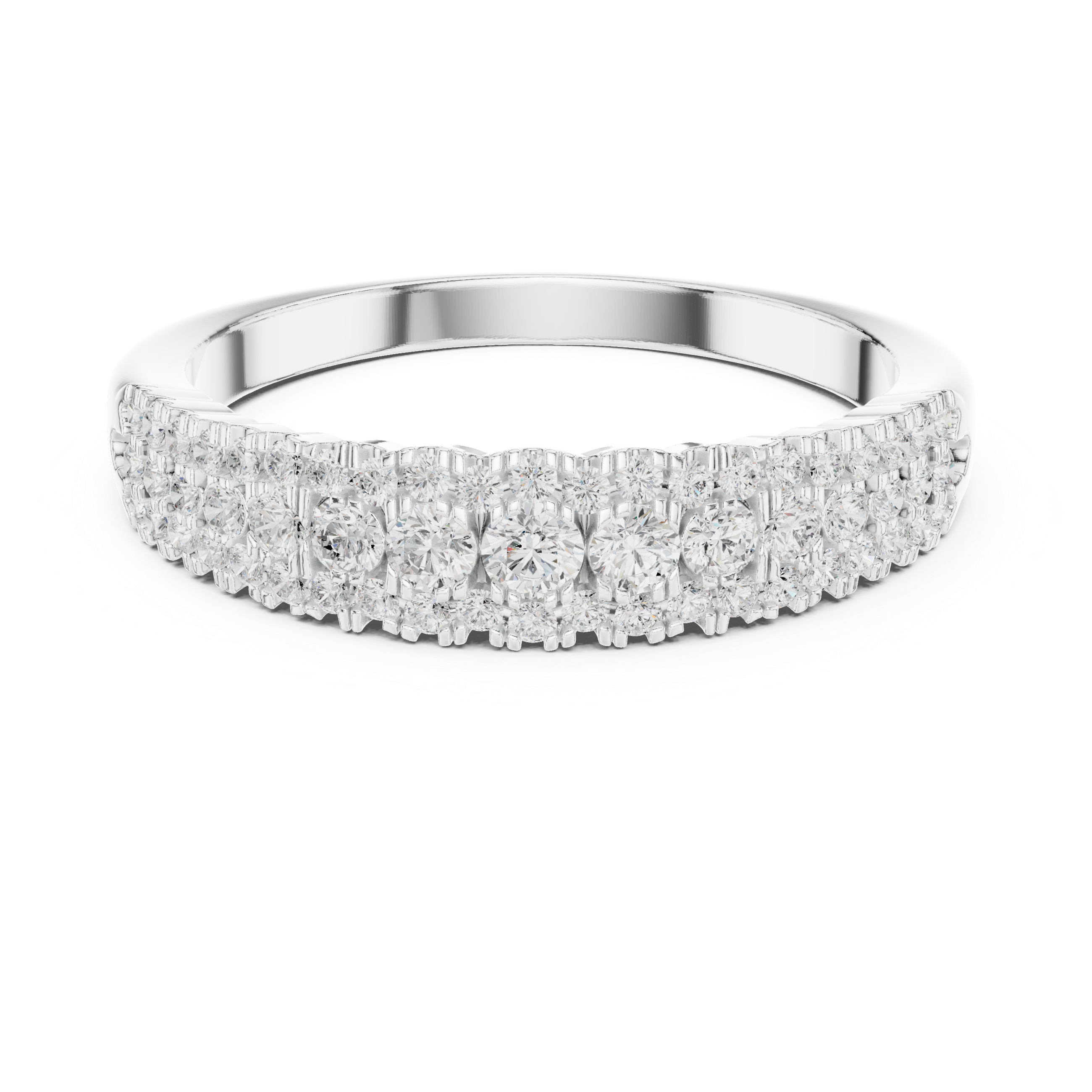 Diamond drop earrings with polished finish.