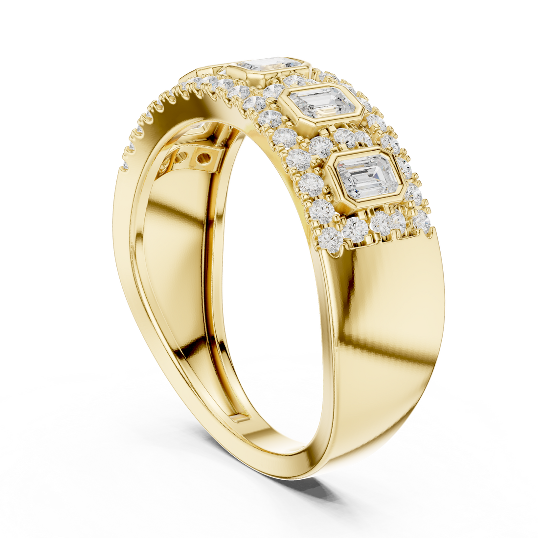 Cuff bracelet with bold metal design.