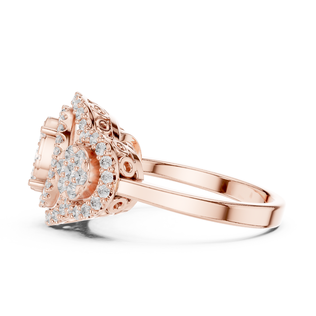 Elegant marquise diamond ring with slim polished band.