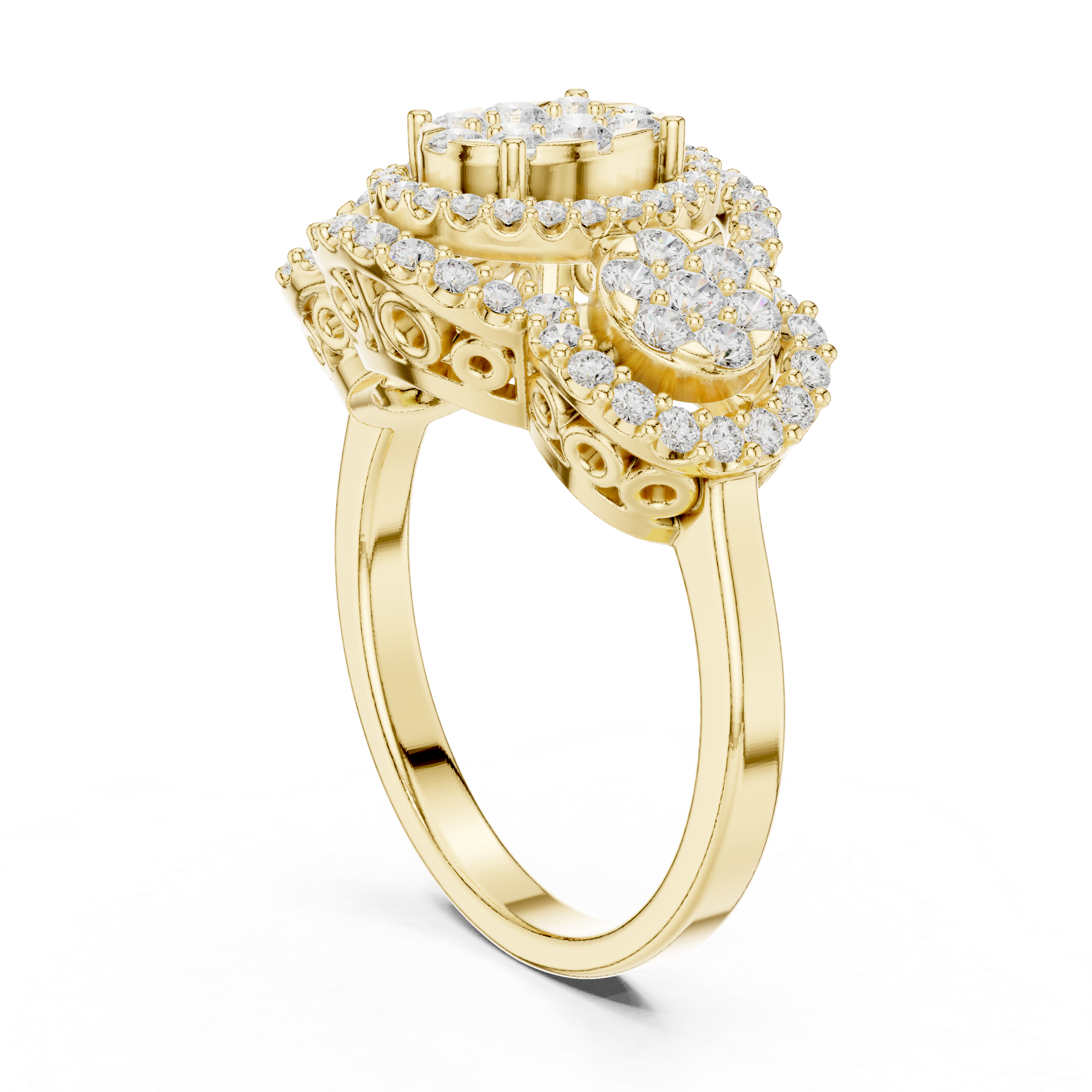 Infinity style ring with twisted metal design.