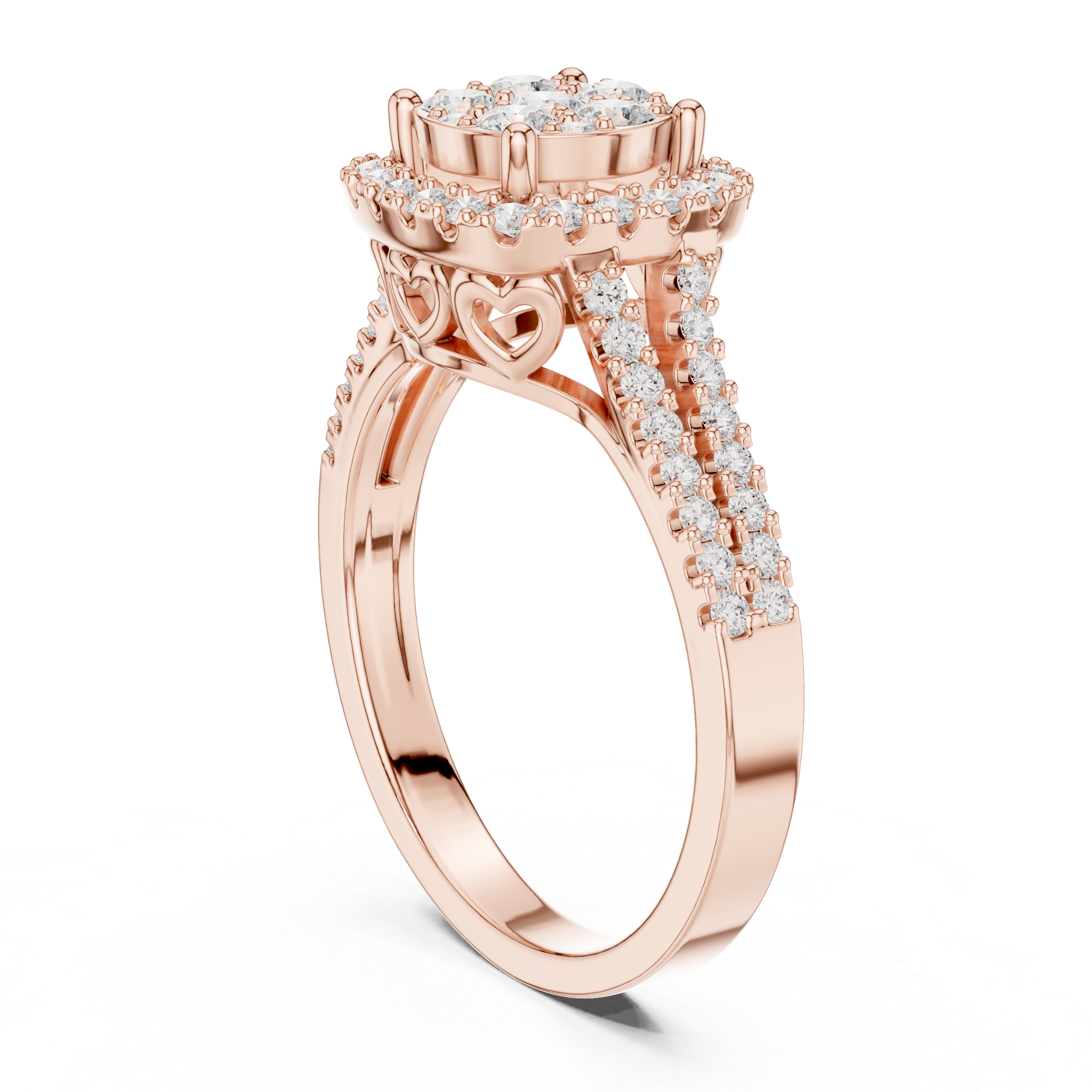 Small huggie hoop earrings with diamond accents.