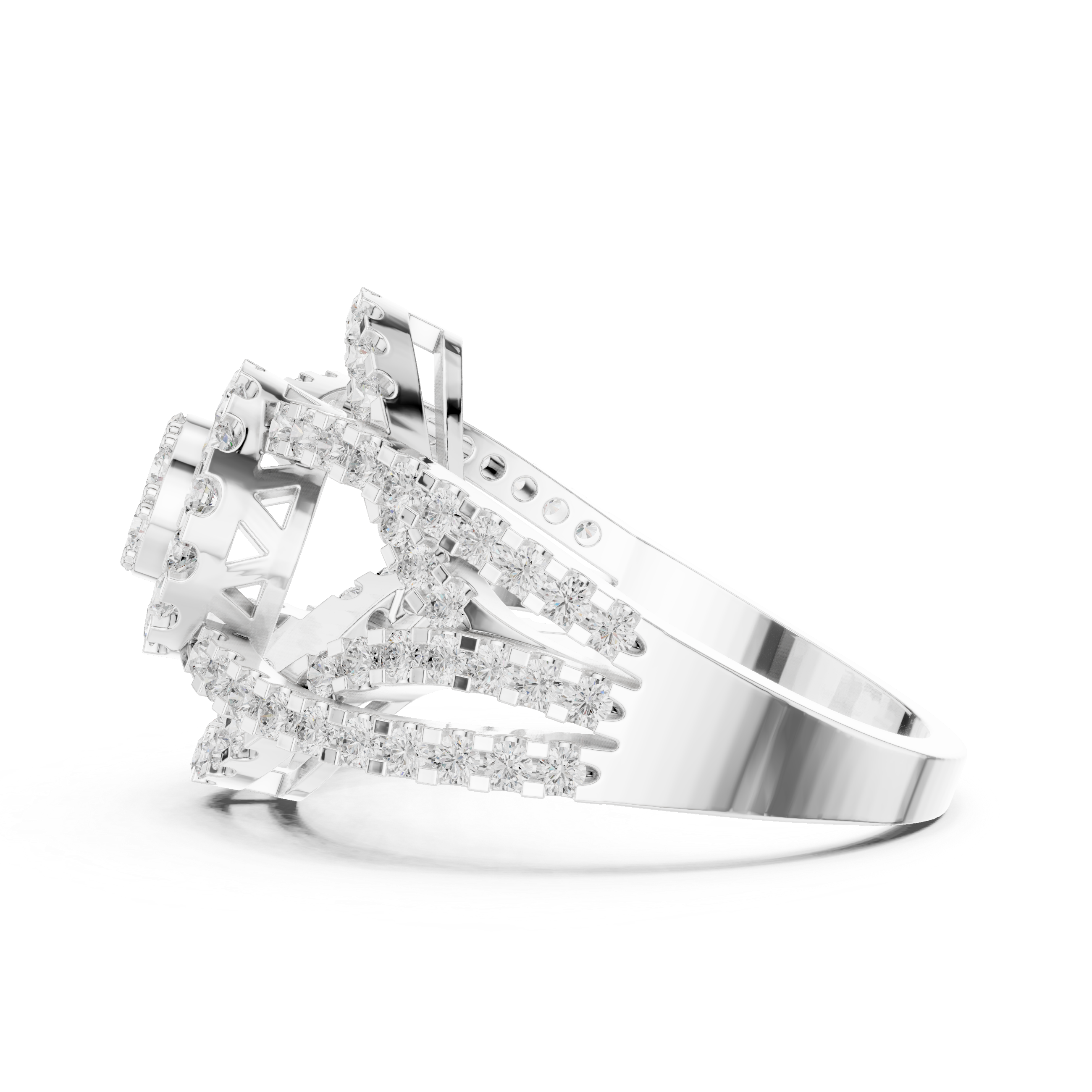 Floral toe ring with engraved detailing.