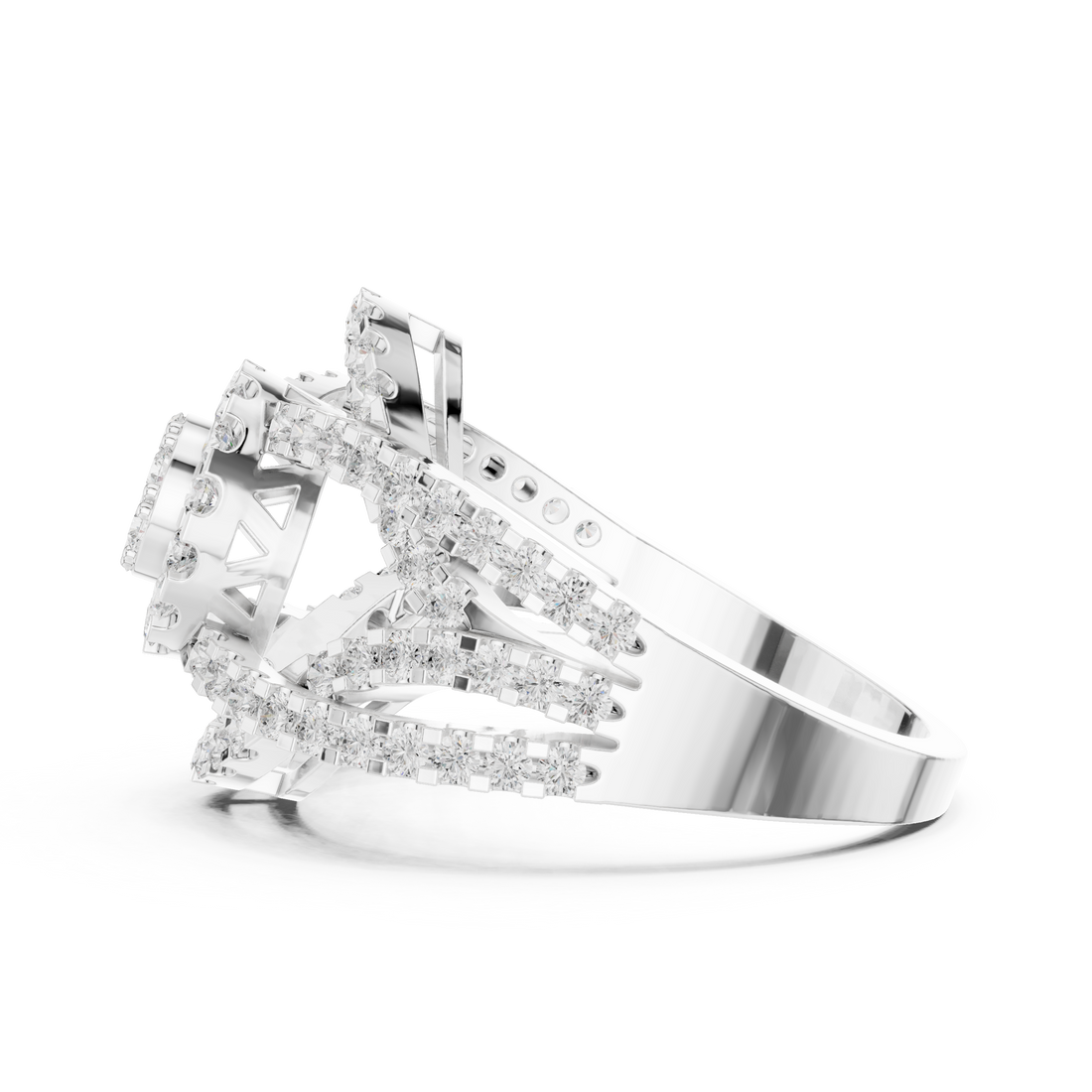 Floral toe ring with engraved detailing.