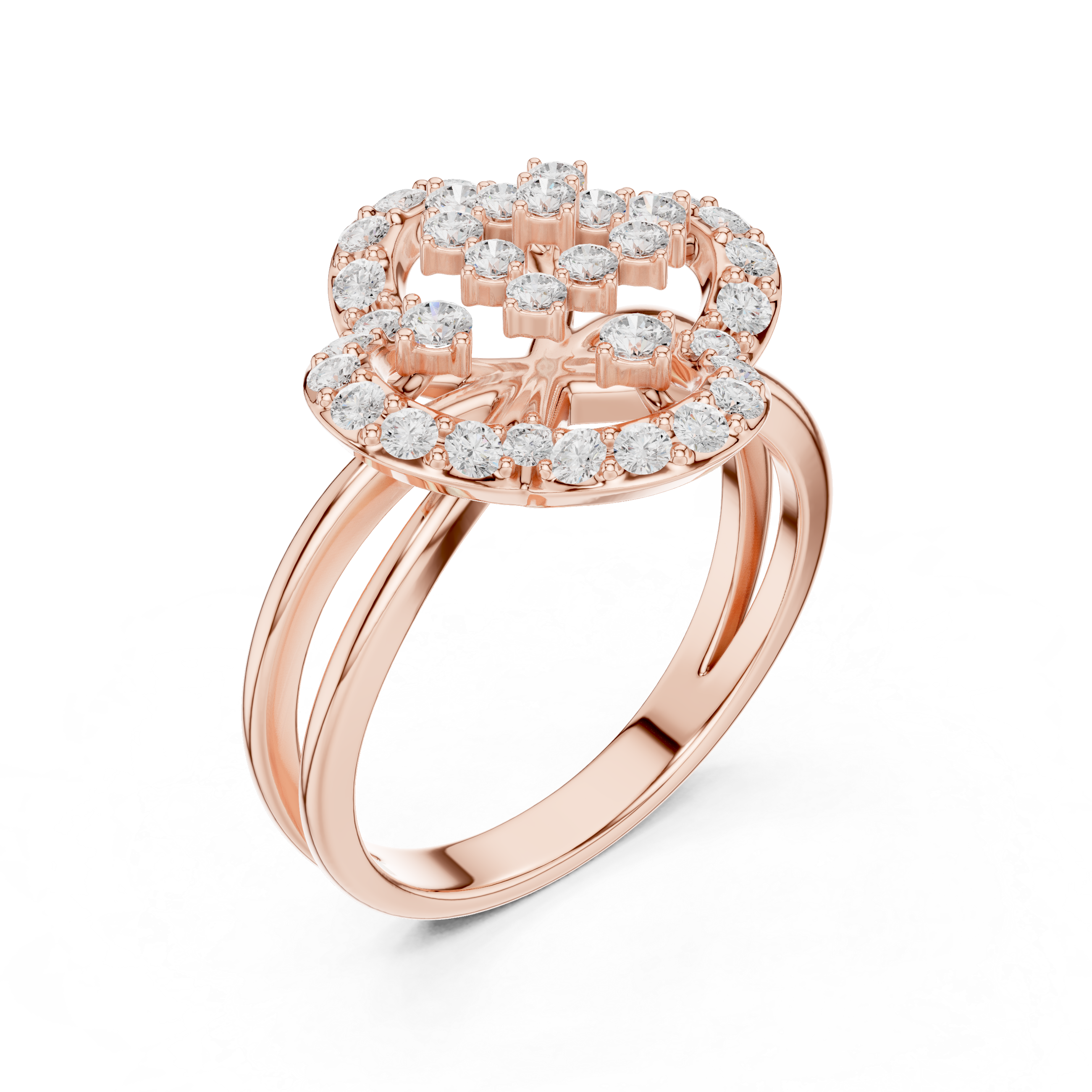 Men's bold diamond ring with square setting.