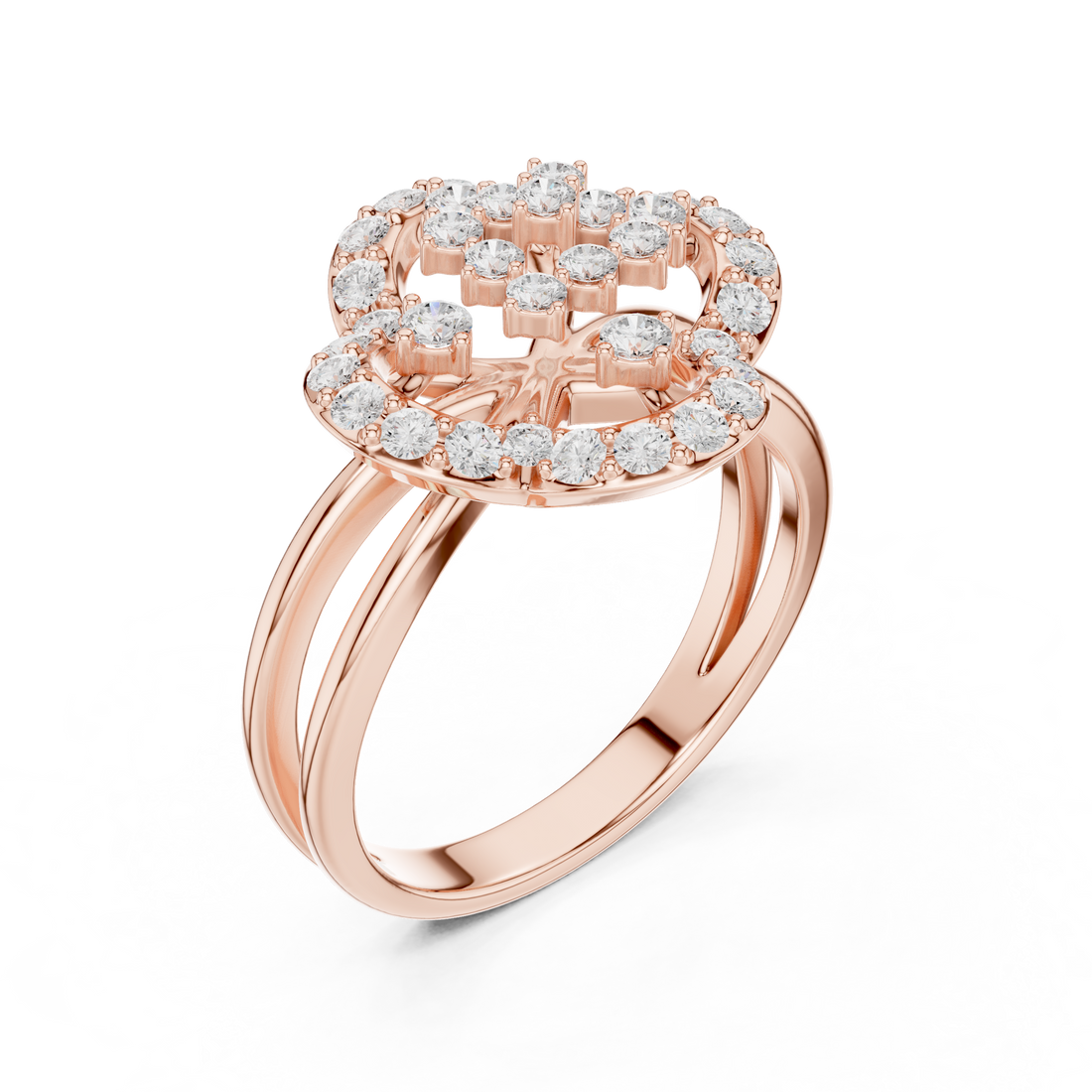 Men's bold diamond ring with square setting.