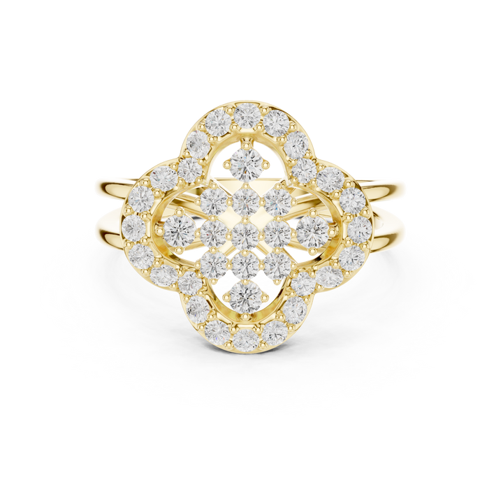 Cocktail ring with large pear-shaped gemstone.