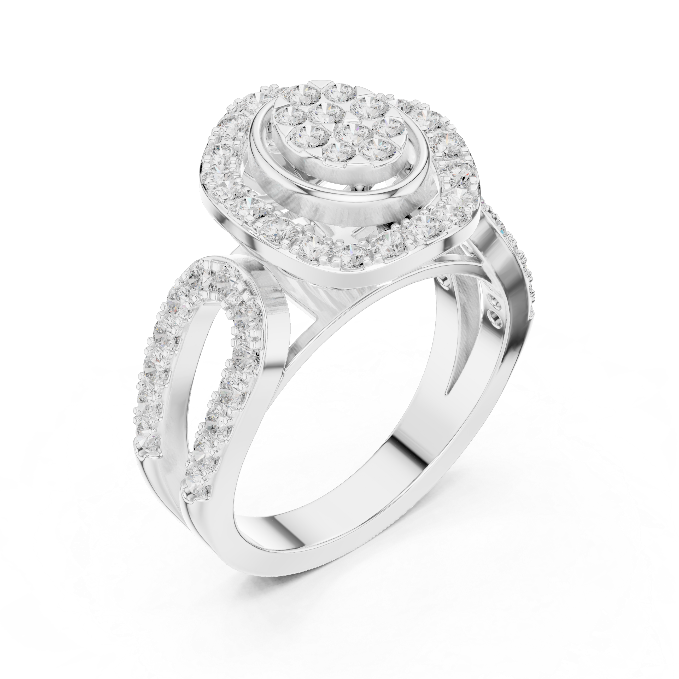 Stackable rings set with thin polished bands.