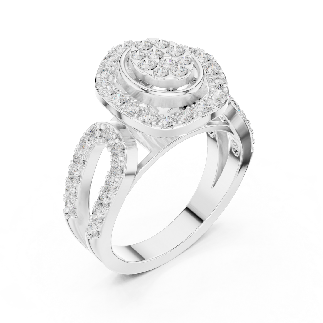Stackable rings set with thin polished bands.