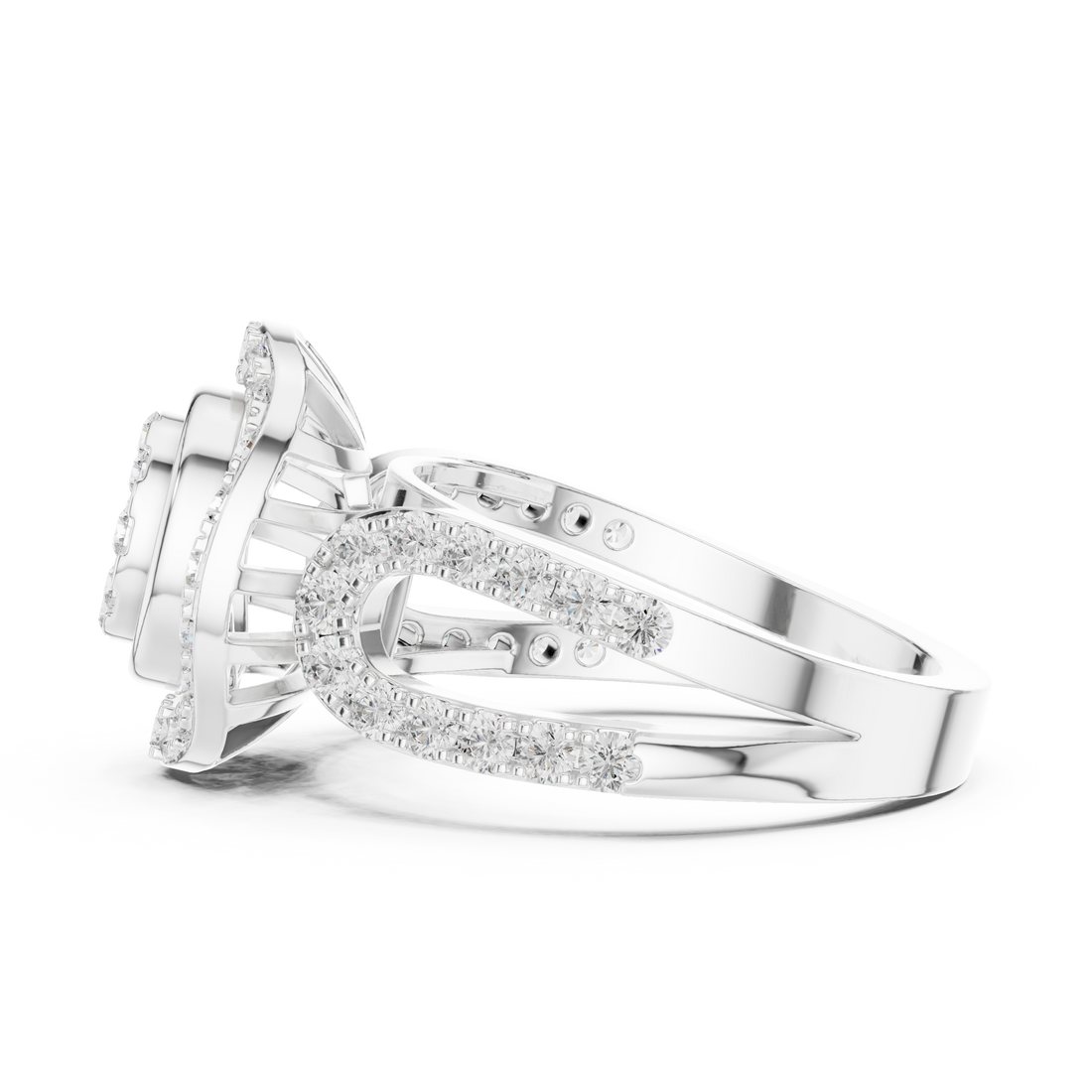 Eternity band with continuous diamond row.