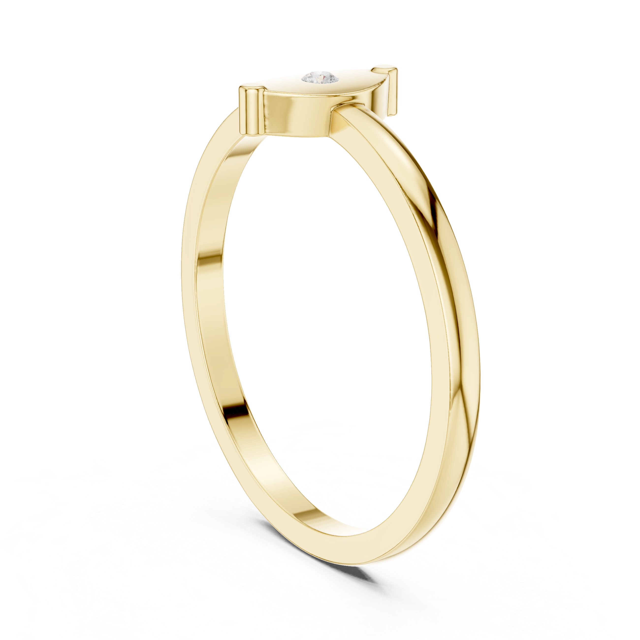 Gold heart necklace with smooth polished finish.