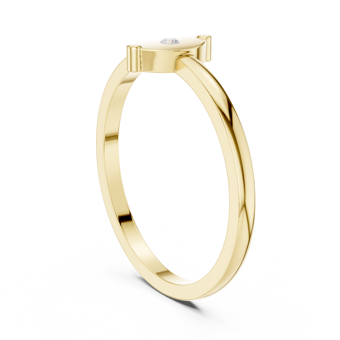 Gold heart necklace with smooth polished finish.