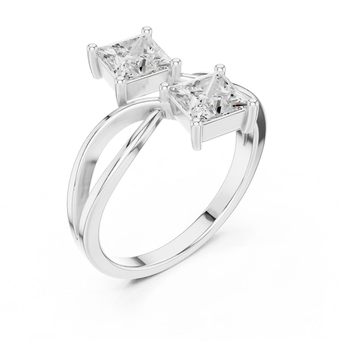 Diamond halo earrings with bright sparkle.
