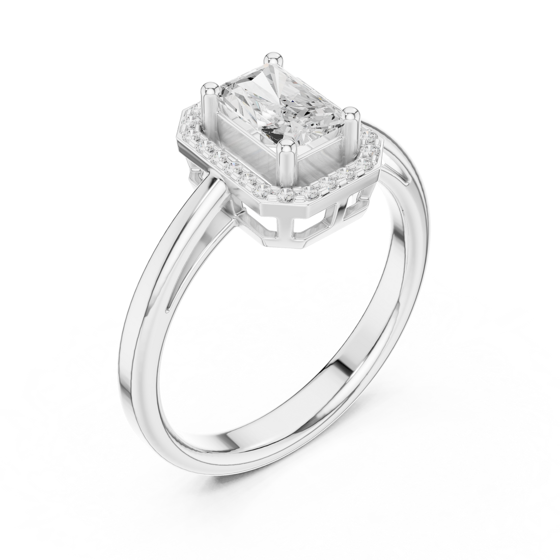 Modern pearl ring with sleek band.