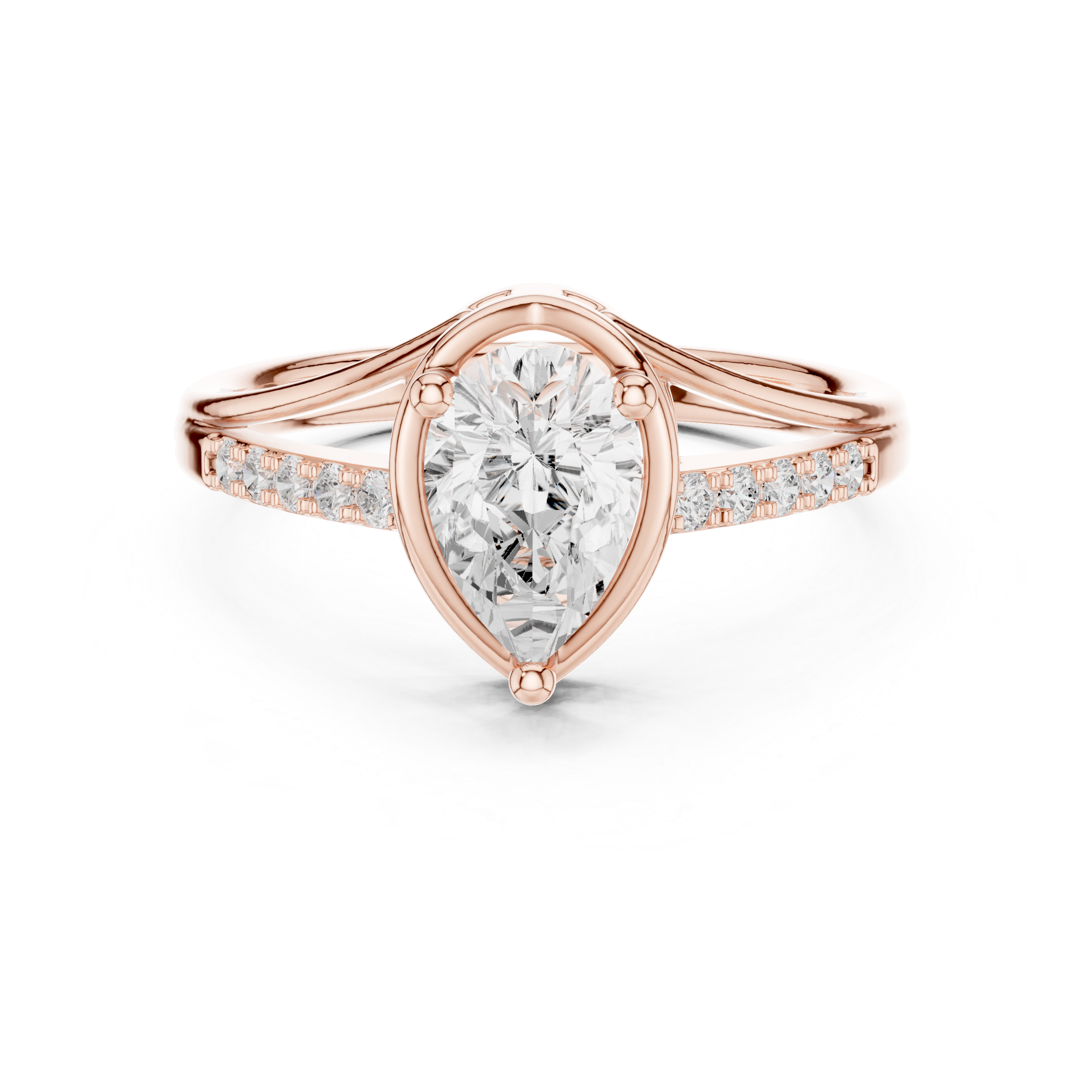 Smooth diamond ring with polished edges.