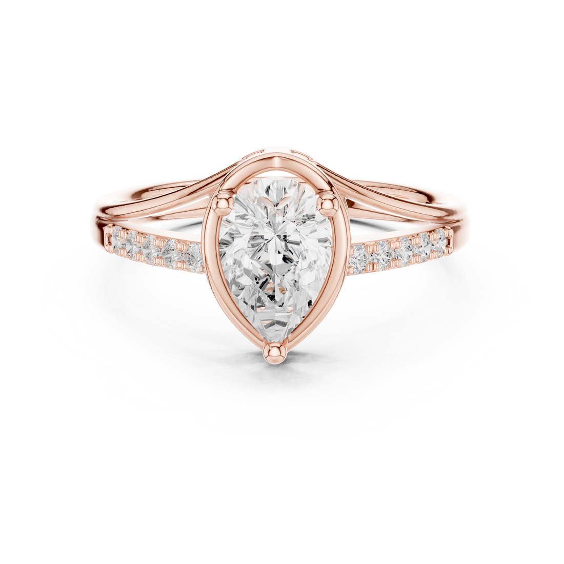 Smooth diamond ring with polished edges.