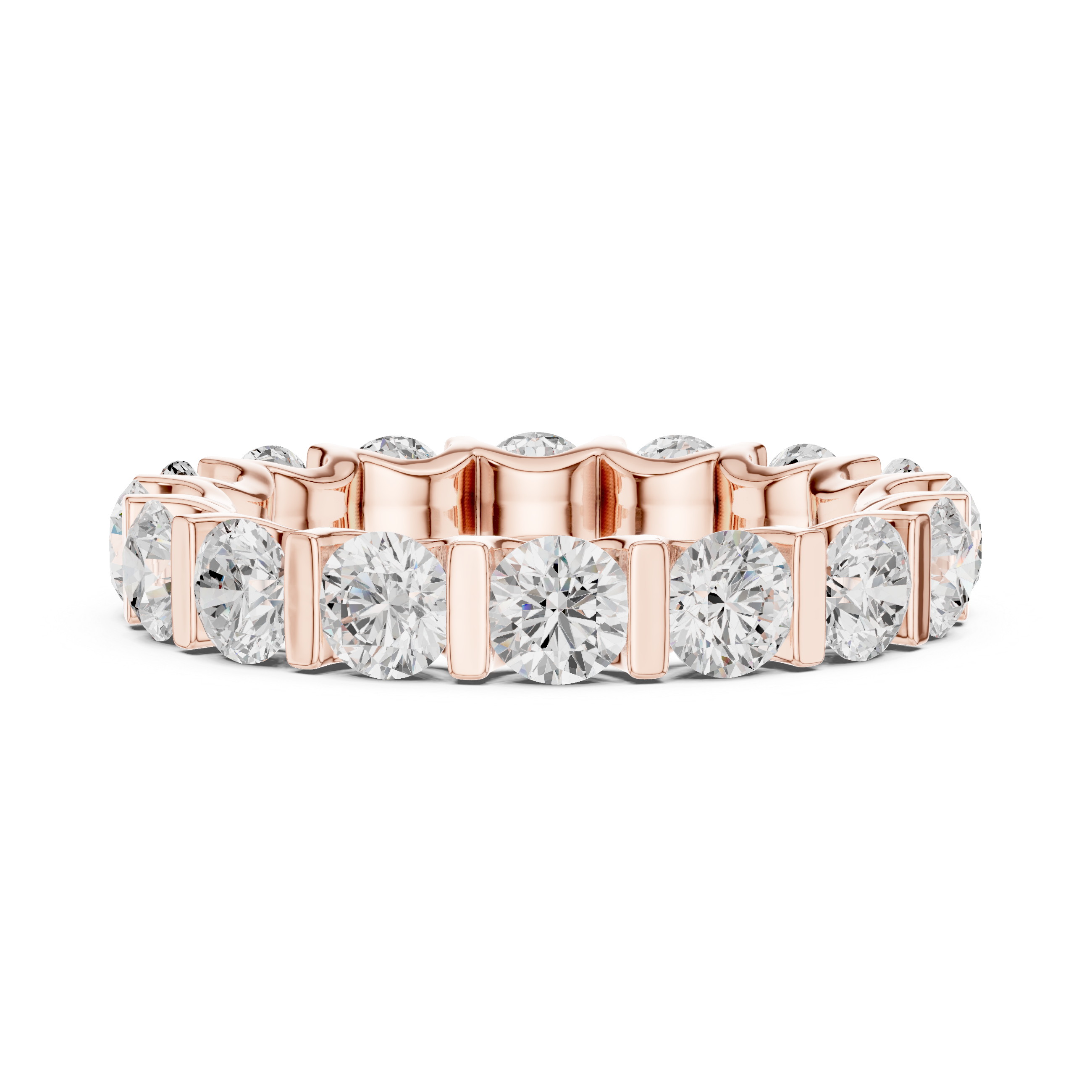 Smooth diamond ring with polished edges.