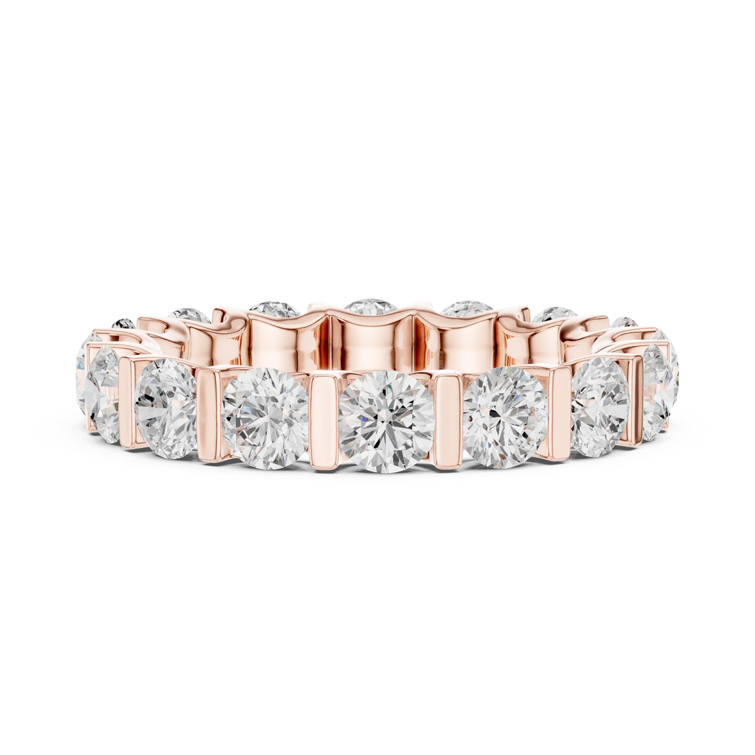 Smooth diamond ring with polished edges.