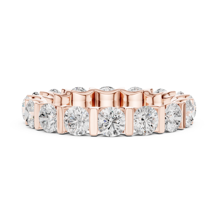 Smooth diamond ring with polished edges.