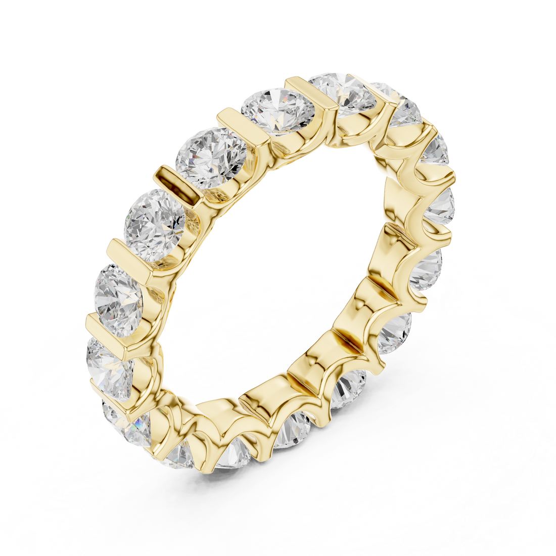 Diamond hoop earrings with polished finish.