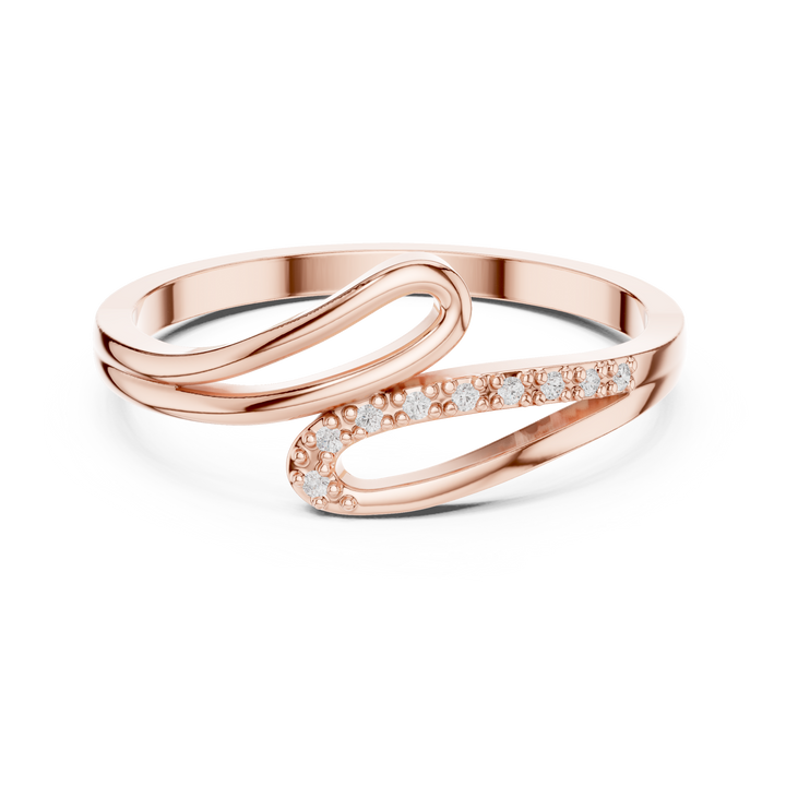 Royal Round Diamond Twist Bypass Ring charm