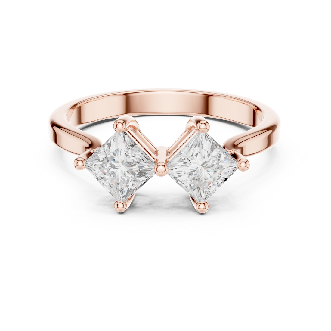 Princess Cut Diamond Toi et Moi Engagement Ring