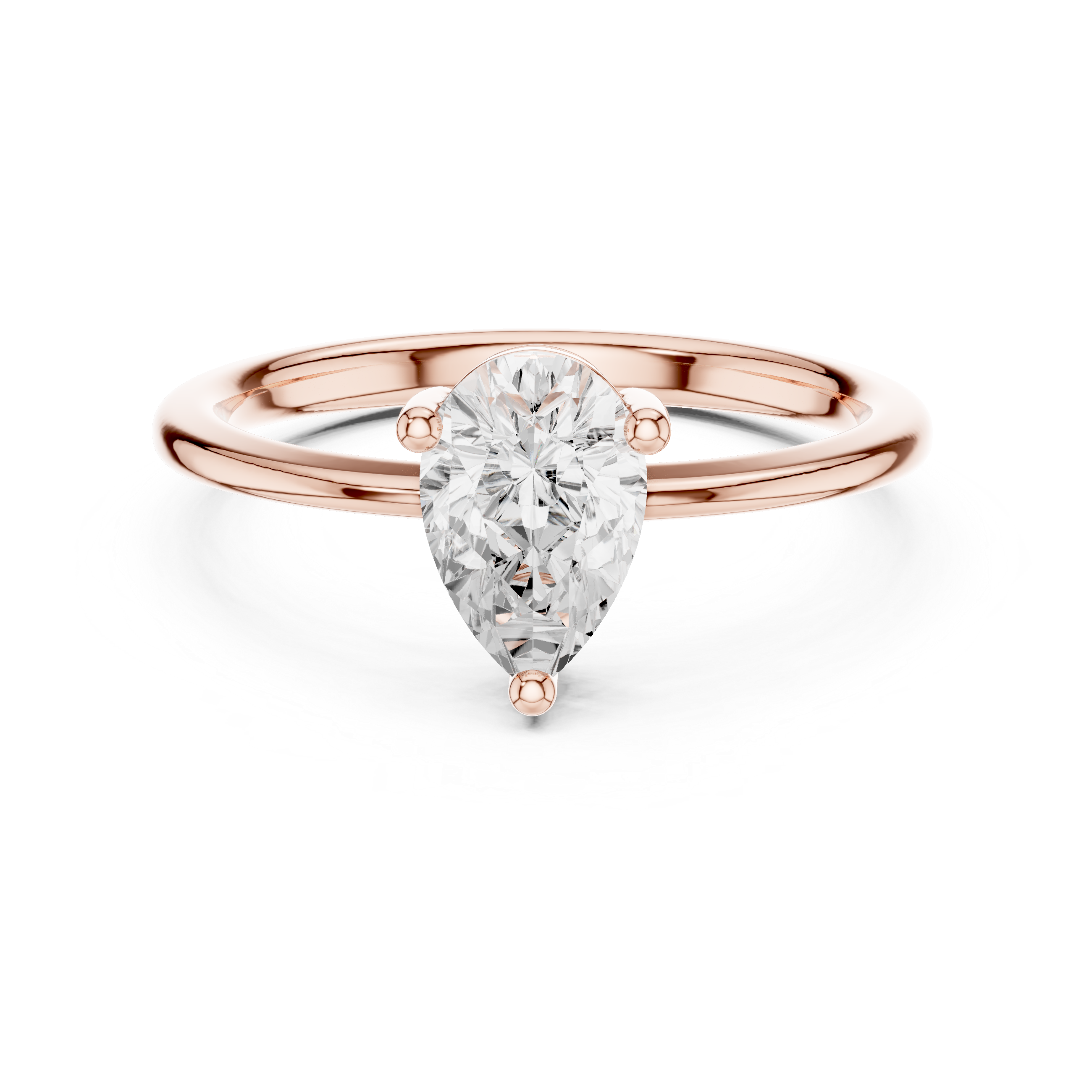 Pear Cut Solitaire Diamond Engagement Ring